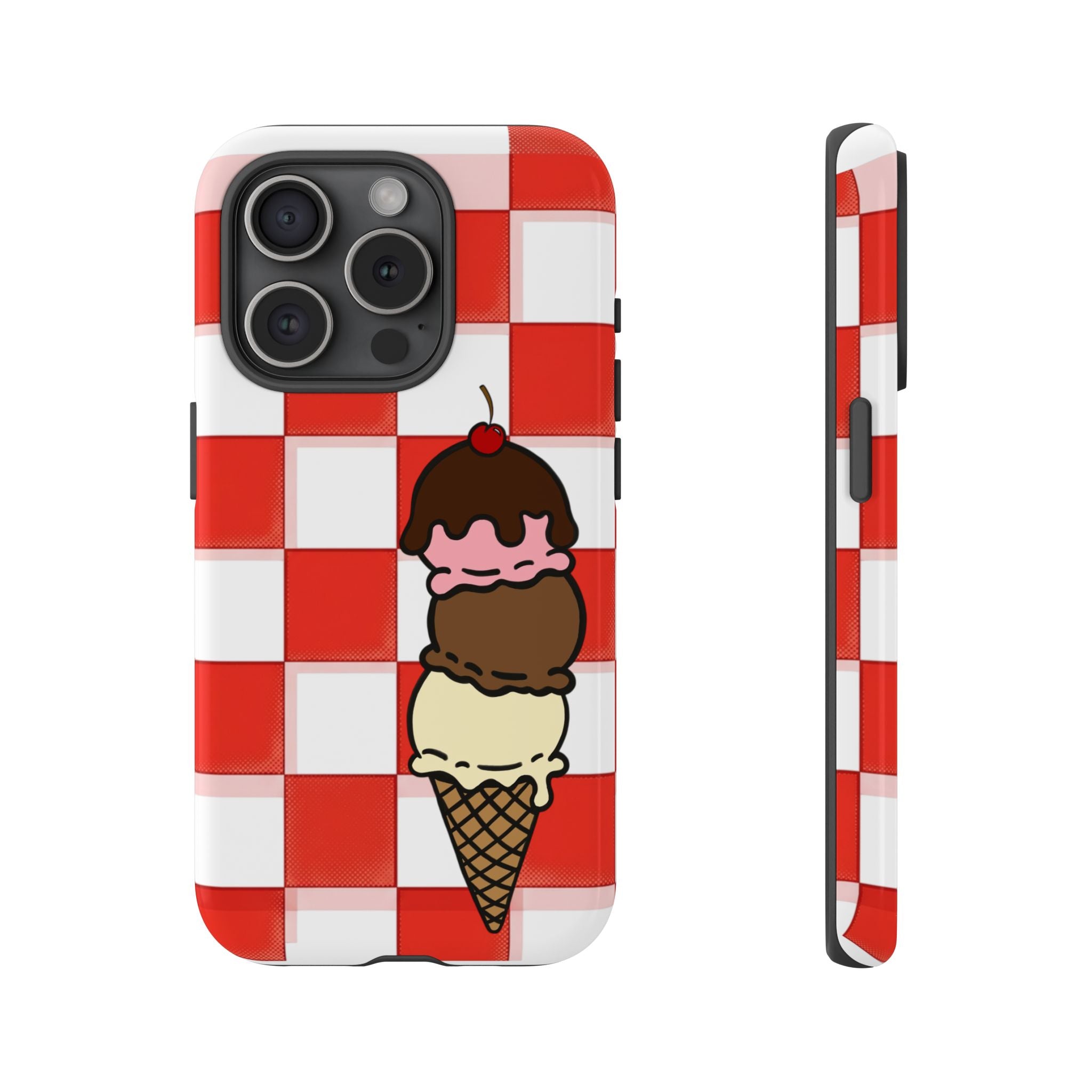 Neapolitan Ice Cream Picnic iPhone Case — 'Tough Cases' Design
