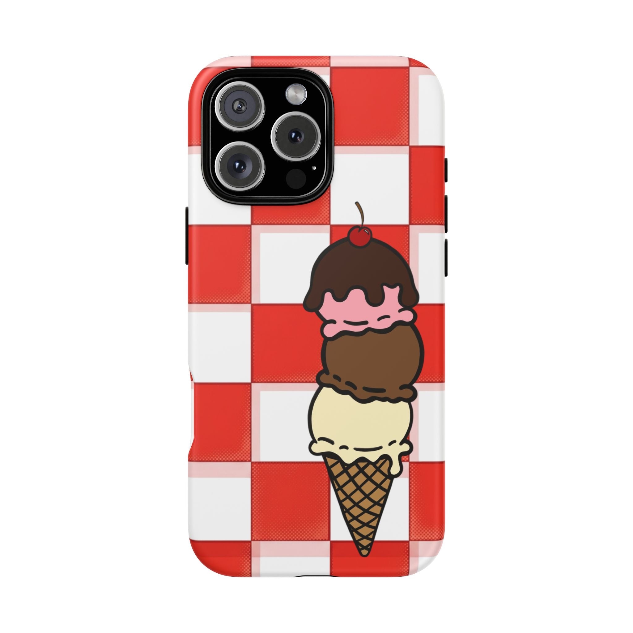 Neapolitan Ice Cream Picnic iPhone Case — 'Tough Cases' Design