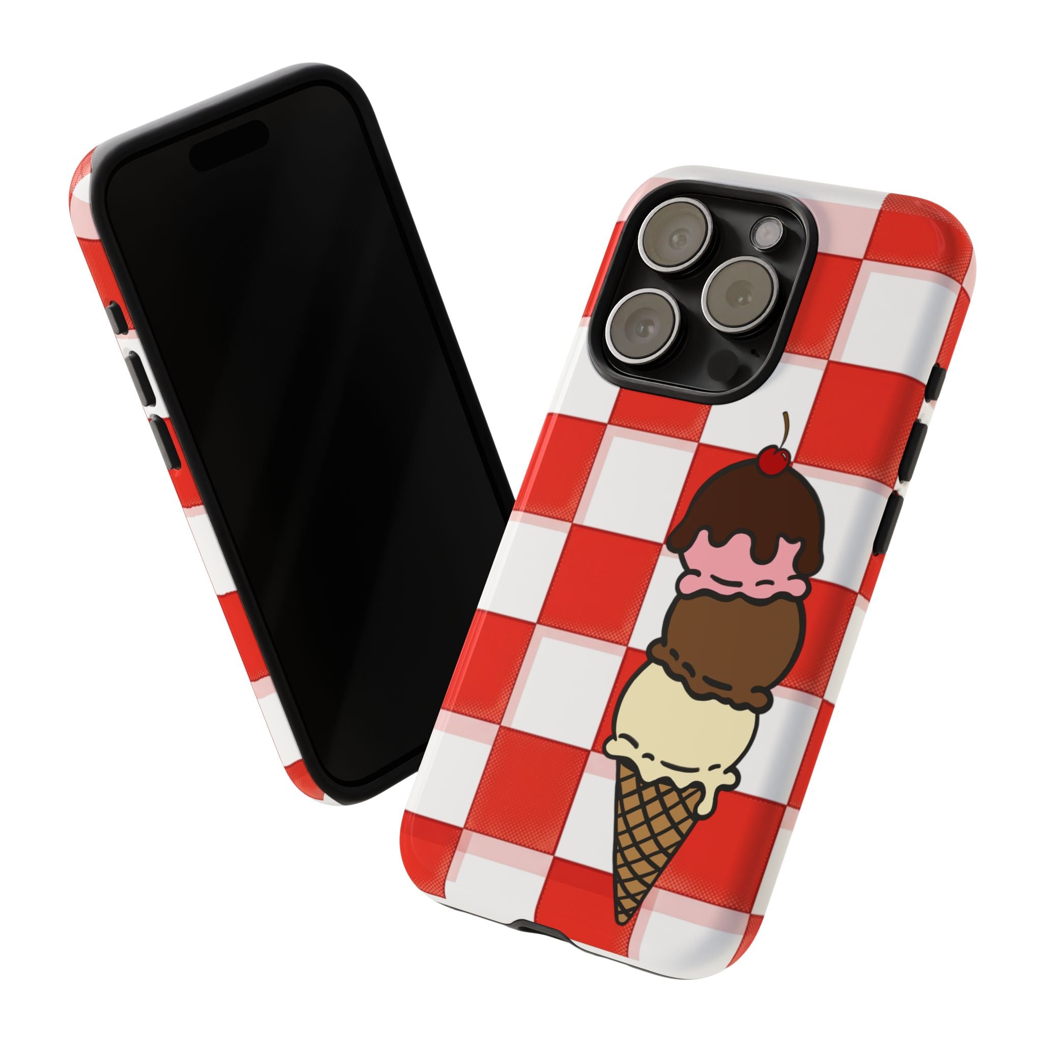 Neapolitan Ice Cream Picnic iPhone Case — 'Tough Cases' Design