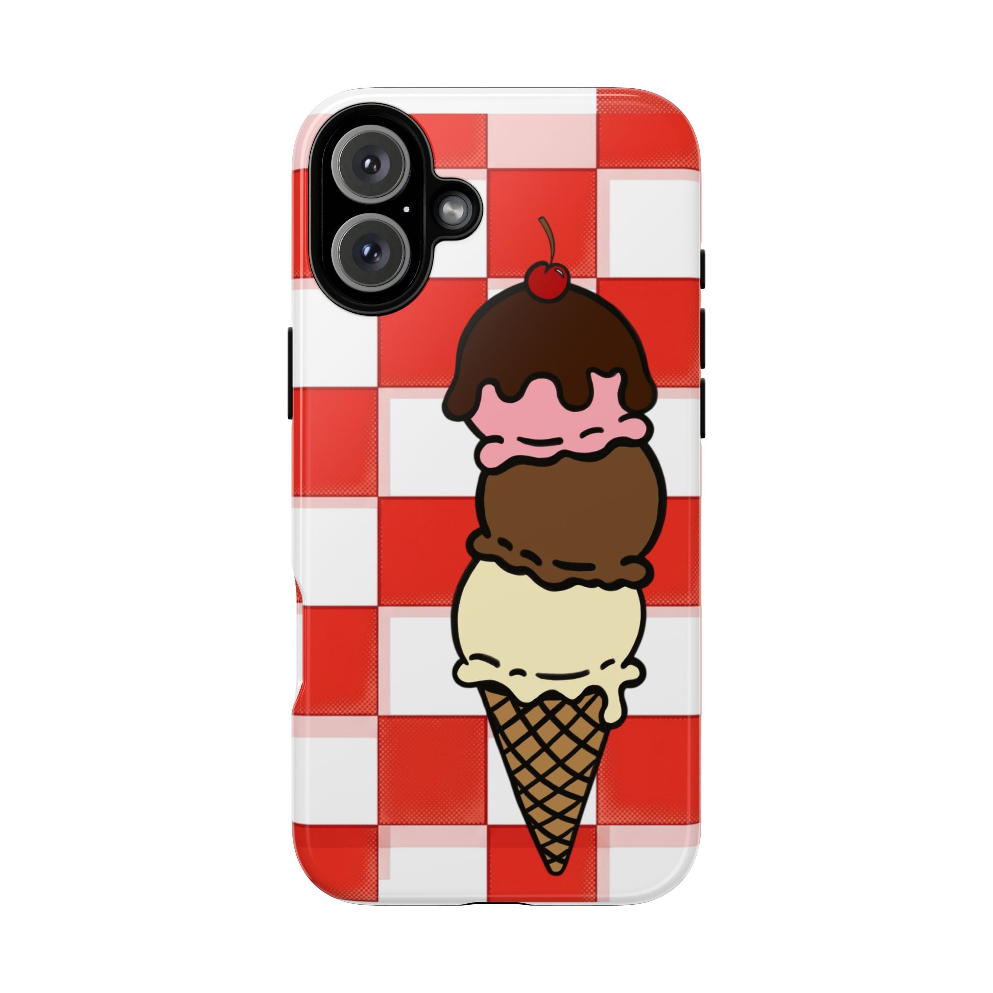 Neapolitan Ice Cream Picnic iPhone Case — 'Tough Cases' Design