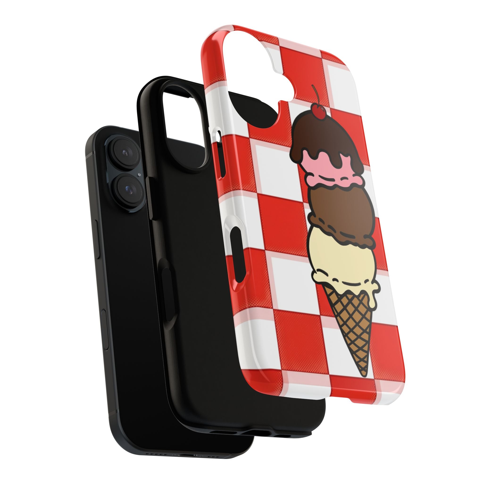 Neapolitan Ice Cream Picnic iPhone Case — 'Tough Cases' Design