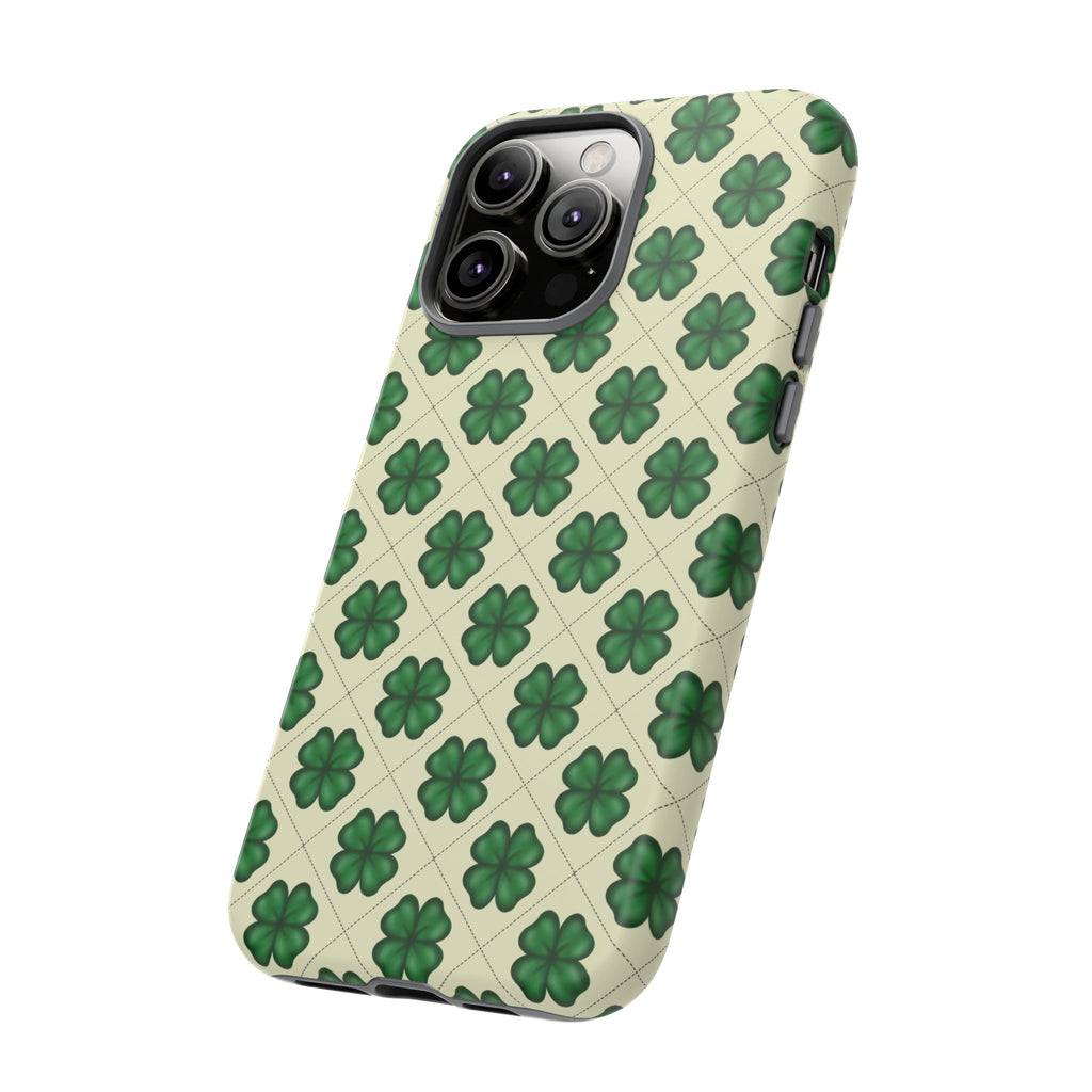 St. Patrick’s Shamrock Tough Phone Case — Green Clover Pattern