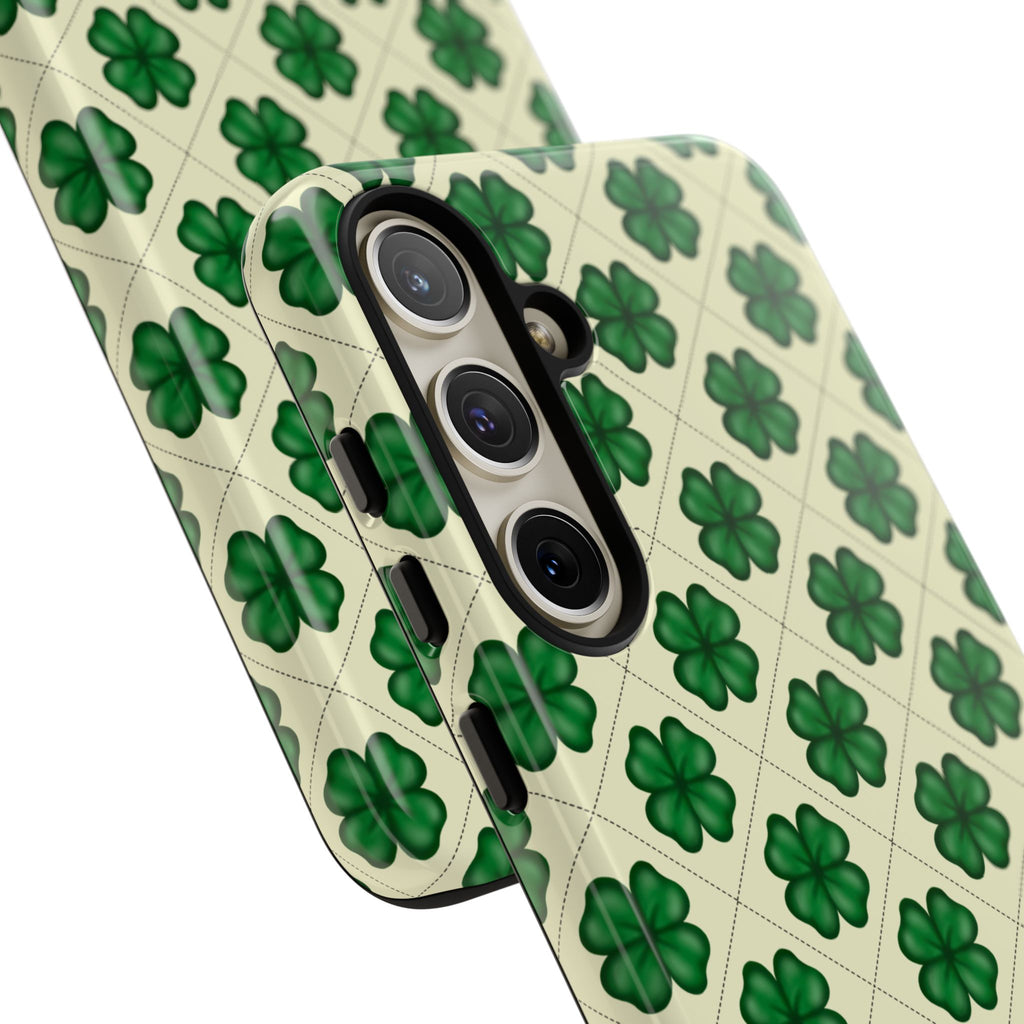 St. Patrick’s Shamrock Tough Phone Case — Green Clover Pattern