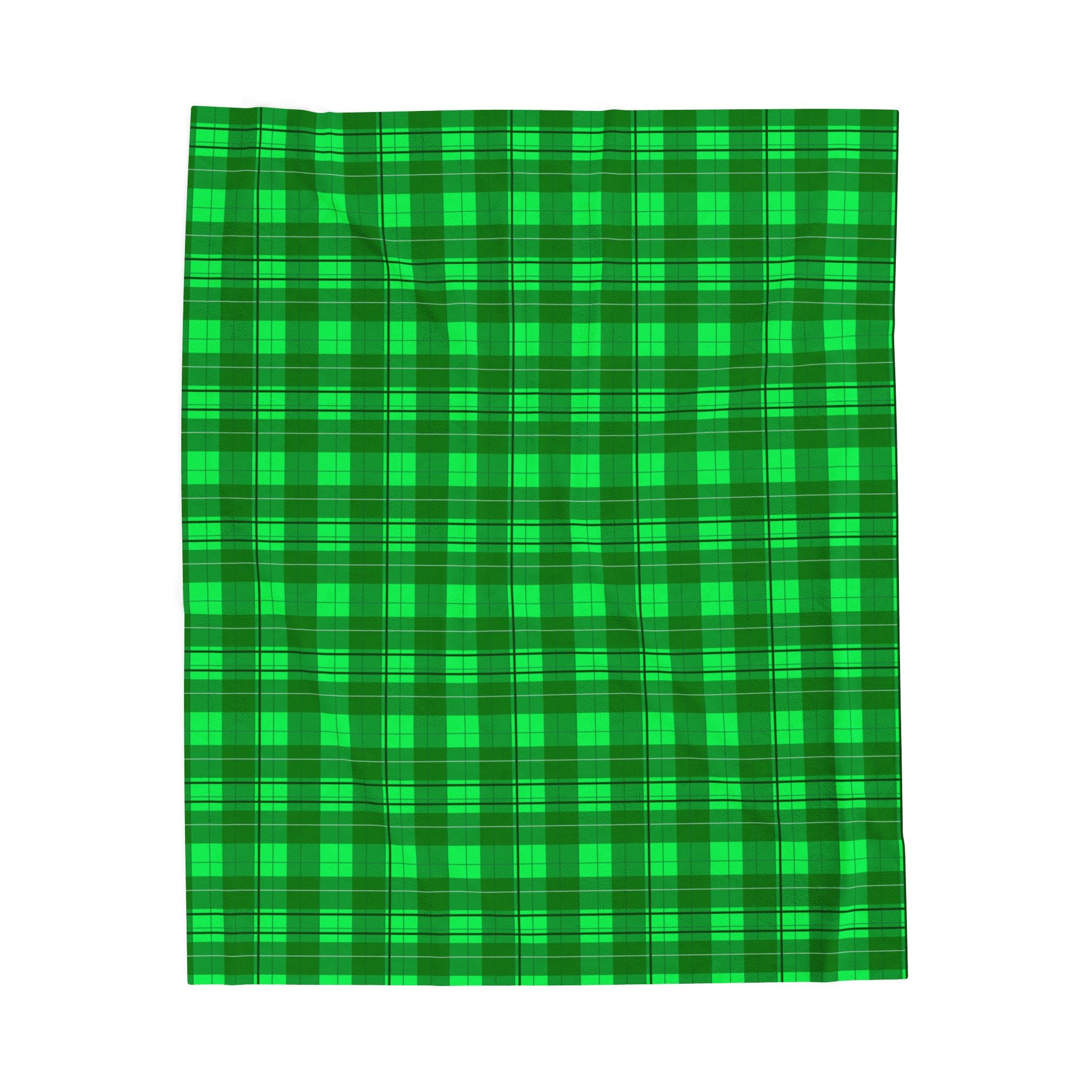 Green Buffalo Plaid Velveteen Plush Blanket