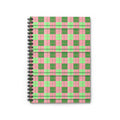 Pink & Green Plaid Spiral Notebook — Ruled Journal for School, Notes & Gifts