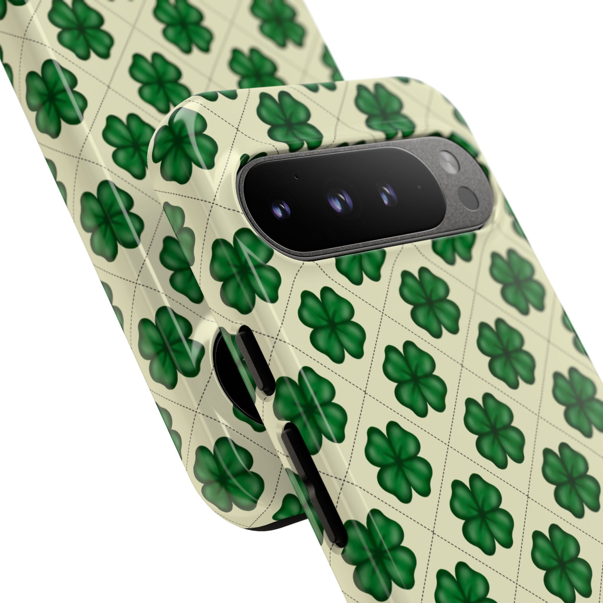 St. Patrick’s Shamrock Tough Phone Case — Green Clover Pattern