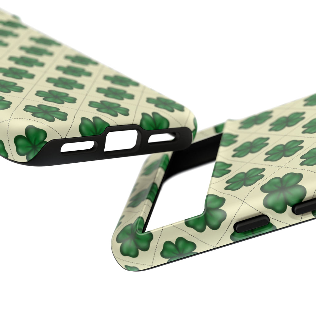 St. Patrick’s Shamrock Tough Phone Case — Green Clover Pattern
