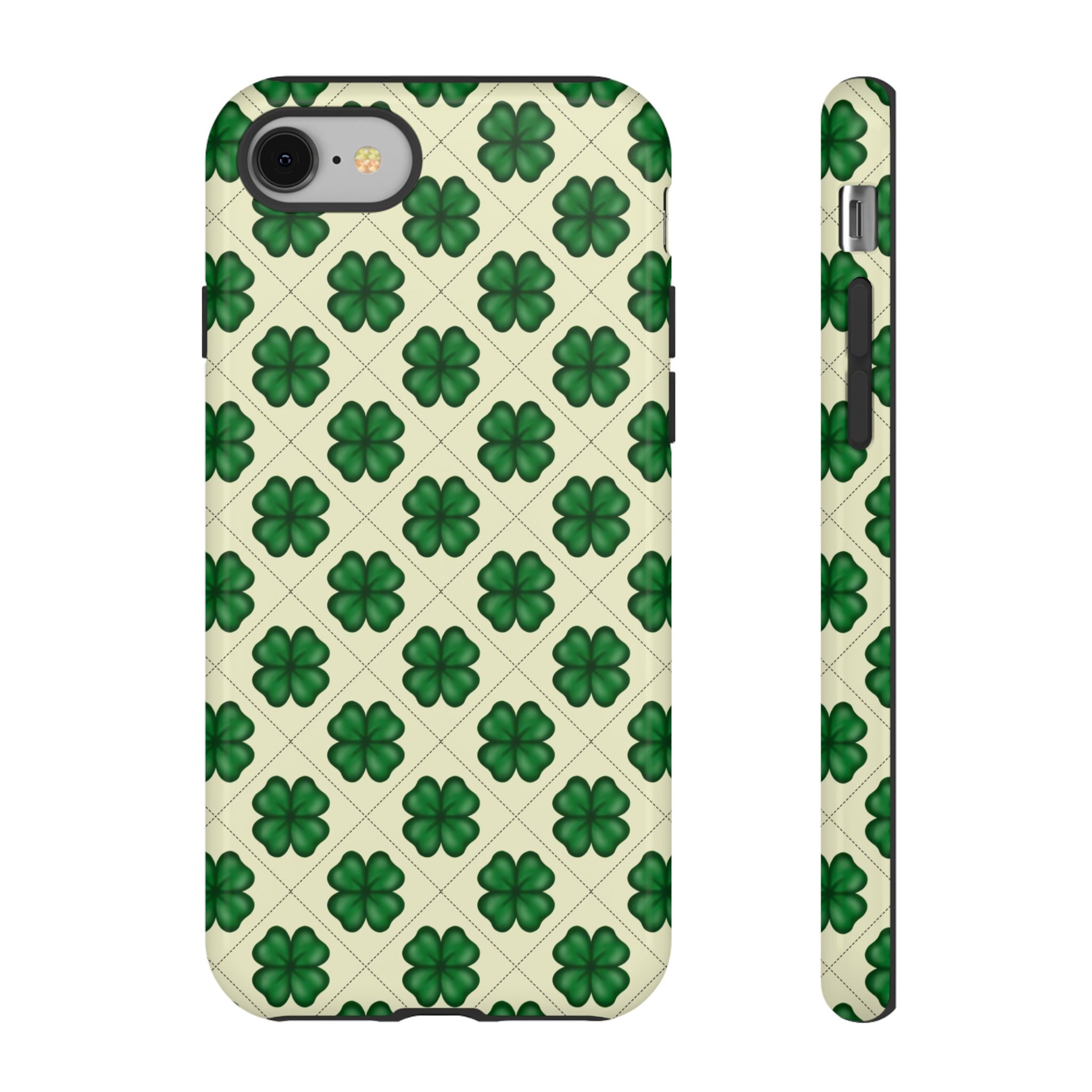 St. Patrick’s Shamrock Tough Phone Case — Green Clover Pattern