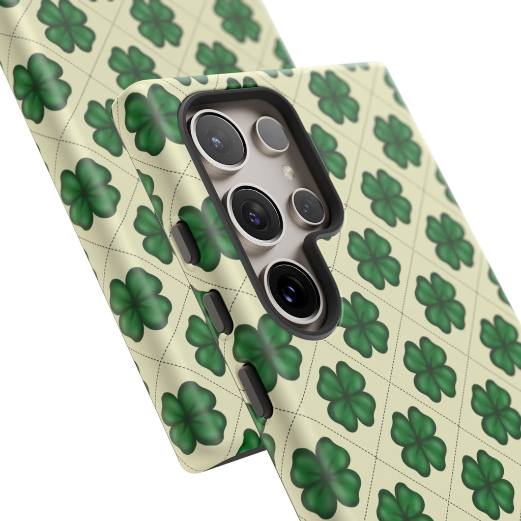St. Patrick’s Shamrock Tough Phone Case — Green Clover Pattern