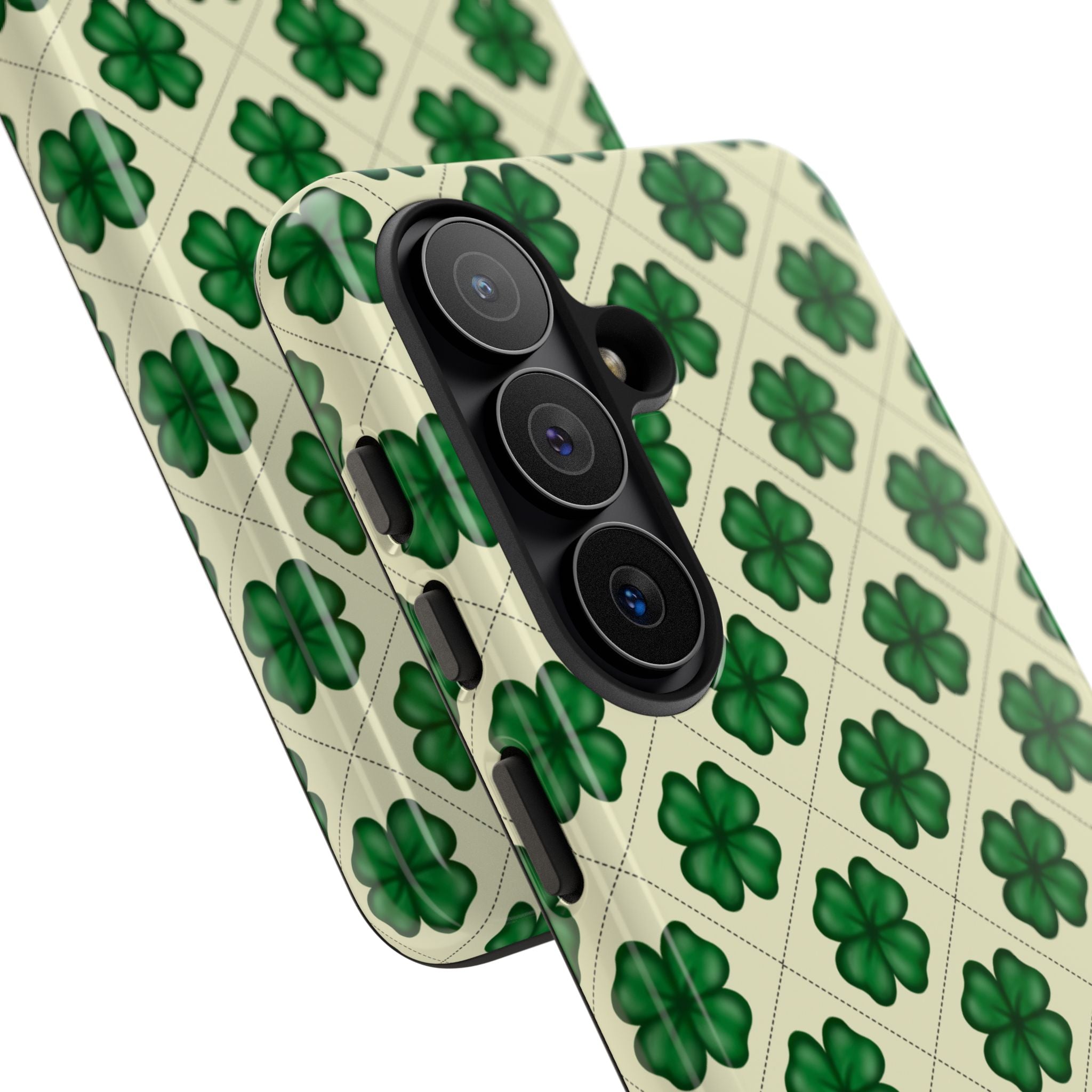 St. Patrick’s Shamrock Tough Phone Case — Green Clover Pattern