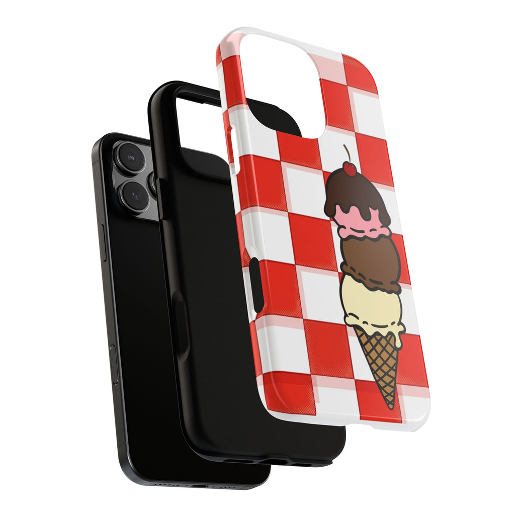 Neapolitan Ice Cream Picnic iPhone Case — 'Tough Cases' Design