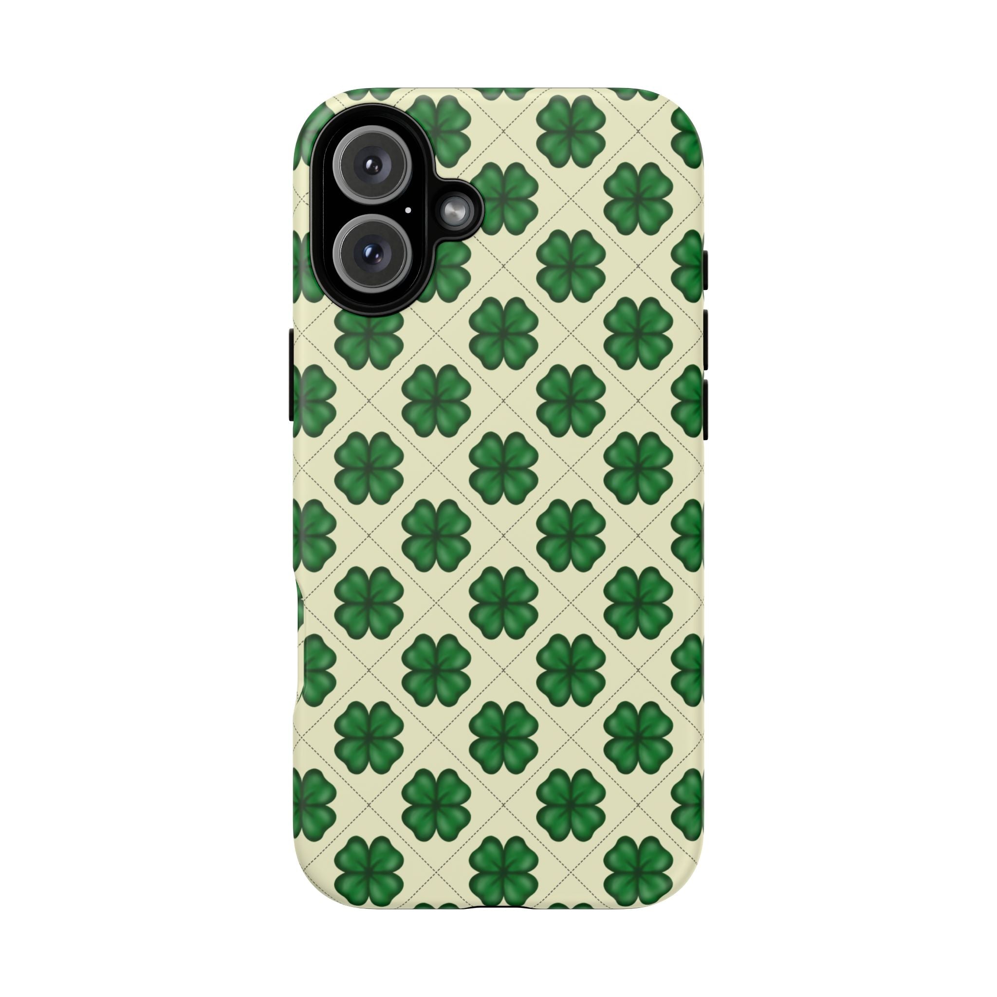 St. Patrick’s Shamrock Tough Phone Case — Green Clover Pattern