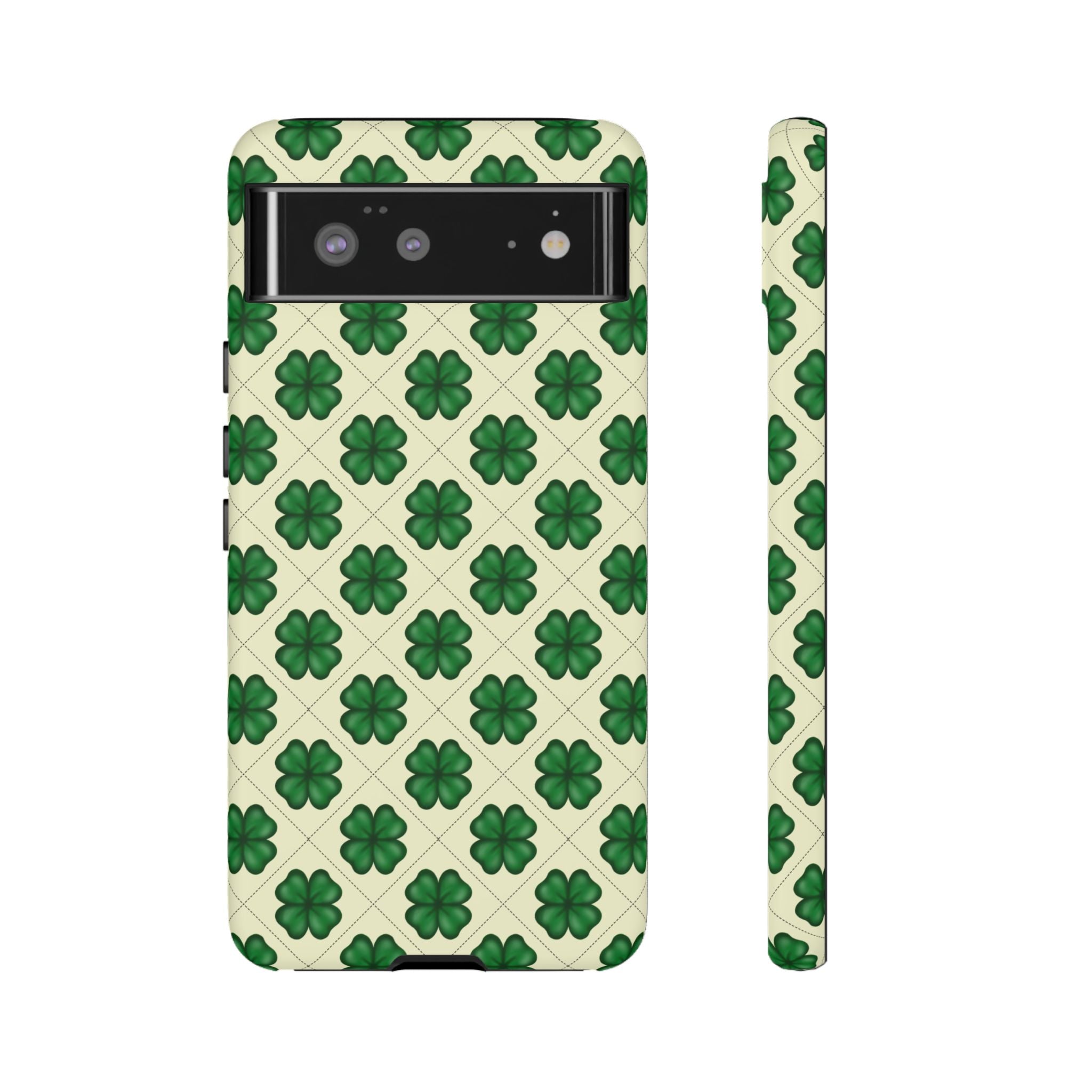 St. Patrick’s Shamrock Tough Phone Case — Green Clover Pattern