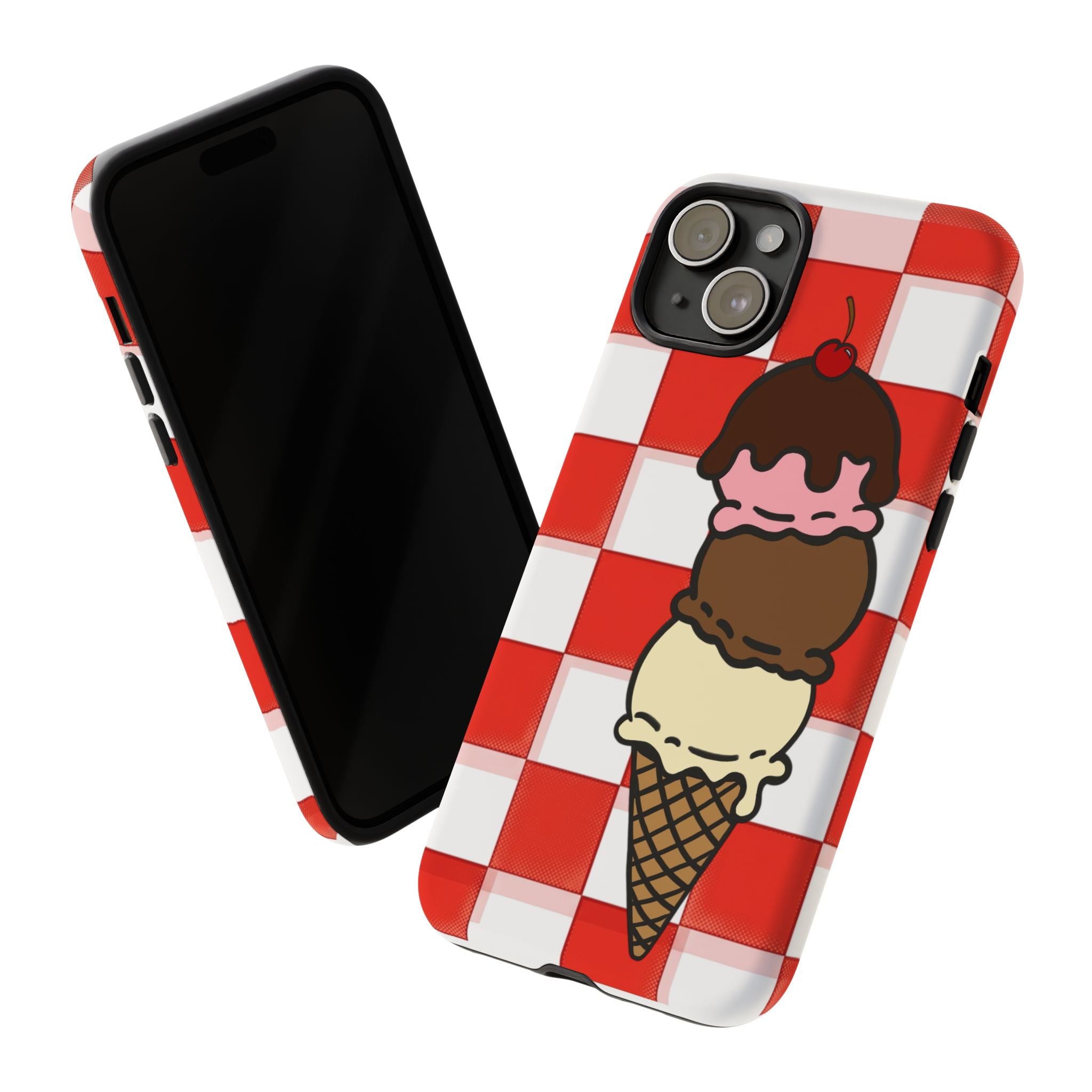 Neapolitan Ice Cream Picnic iPhone Case — 'Tough Cases' Design