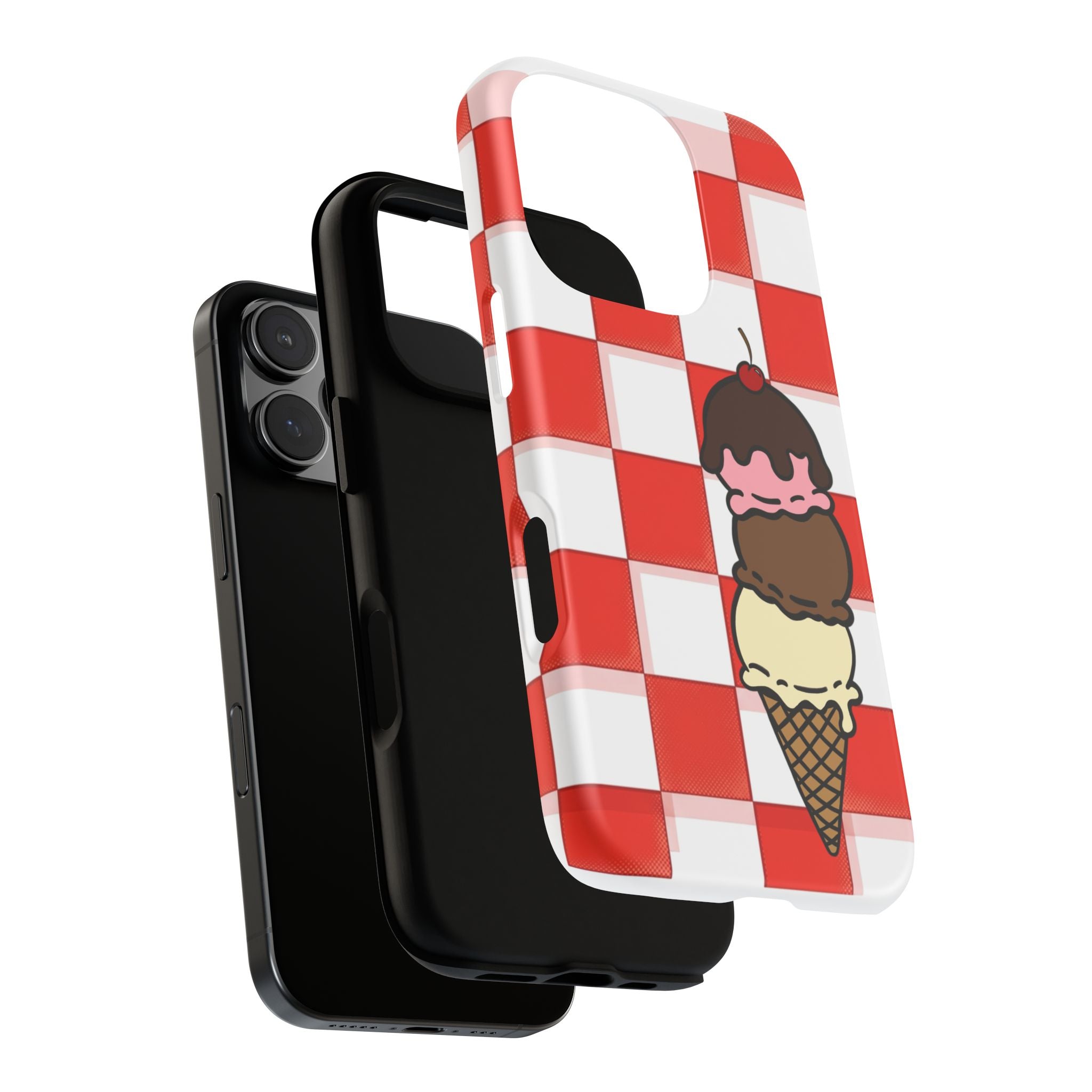 Neapolitan Ice Cream Picnic iPhone Case — 'Tough Cases' Design