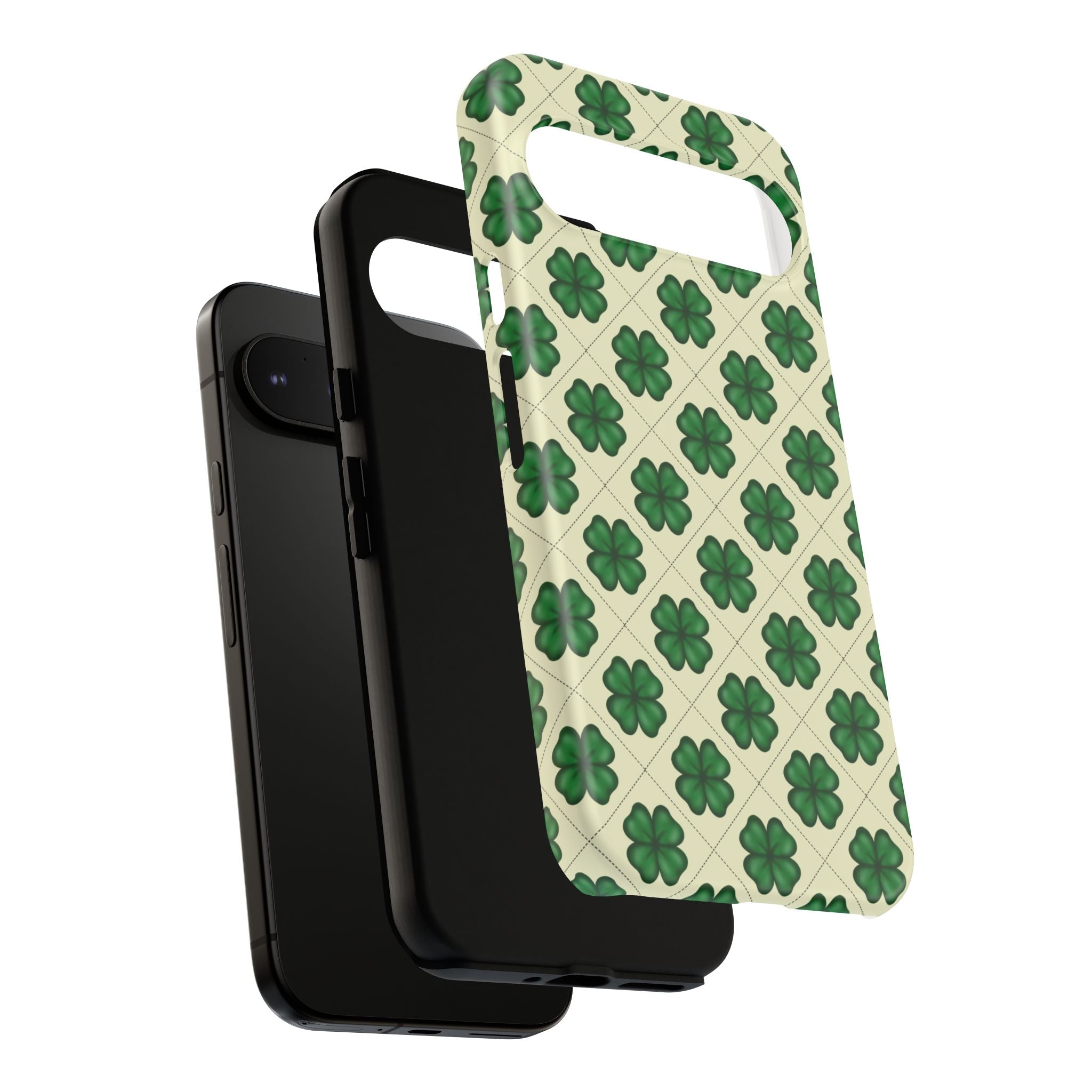 St. Patrick’s Shamrock Tough Phone Case — Green Clover Pattern