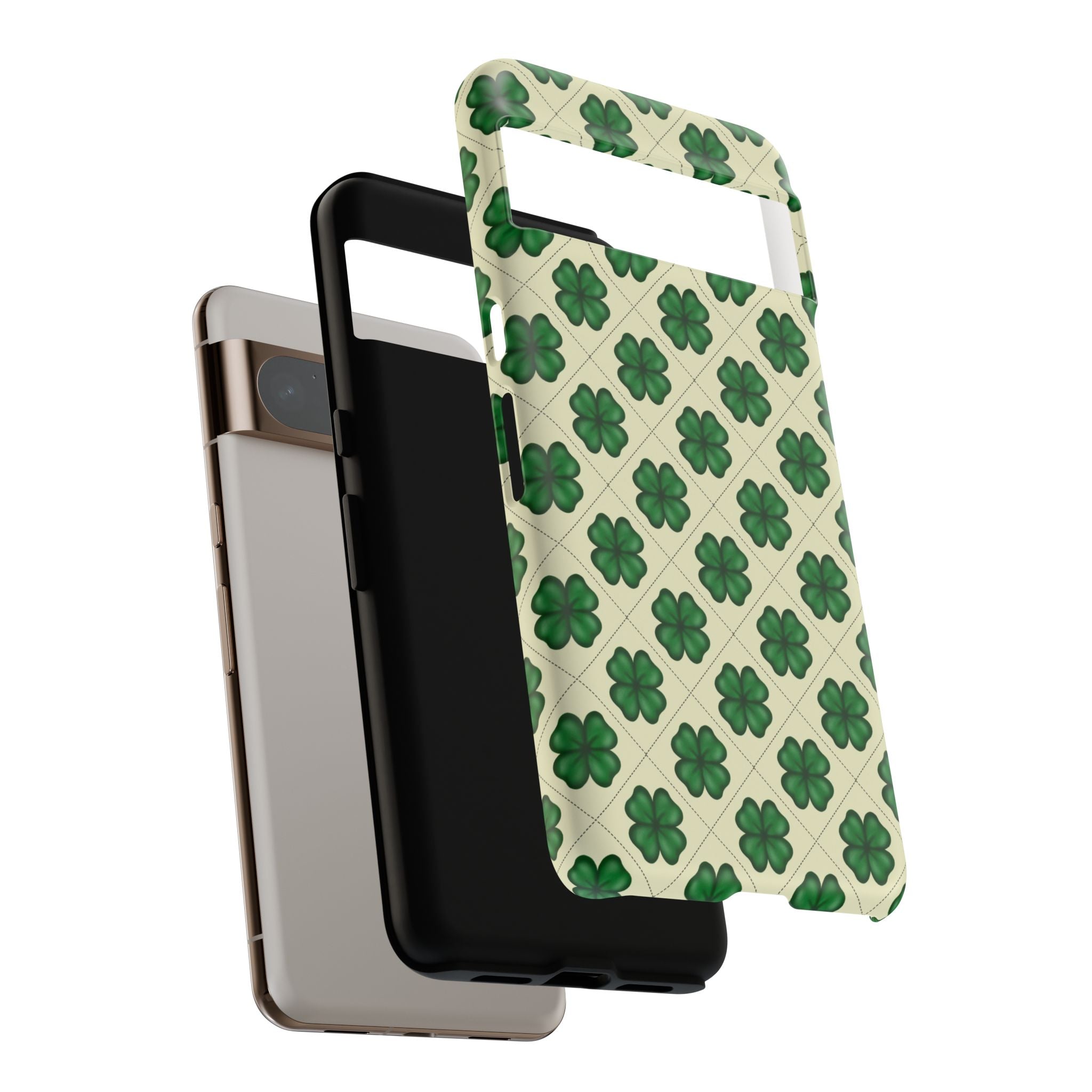 St. Patrick’s Shamrock Tough Phone Case — Green Clover Pattern