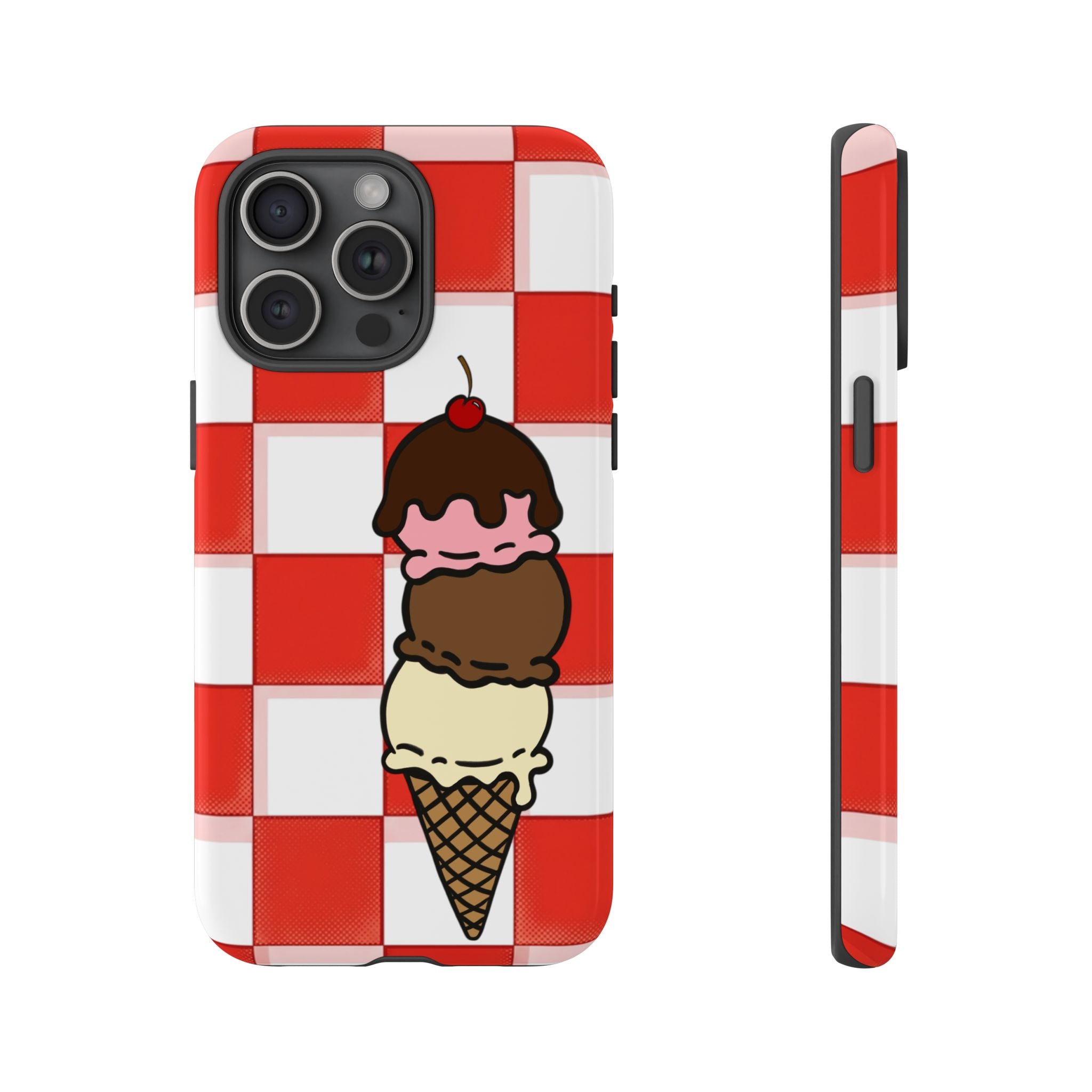 Neapolitan Ice Cream Picnic iPhone Case — 'Tough Cases' Design