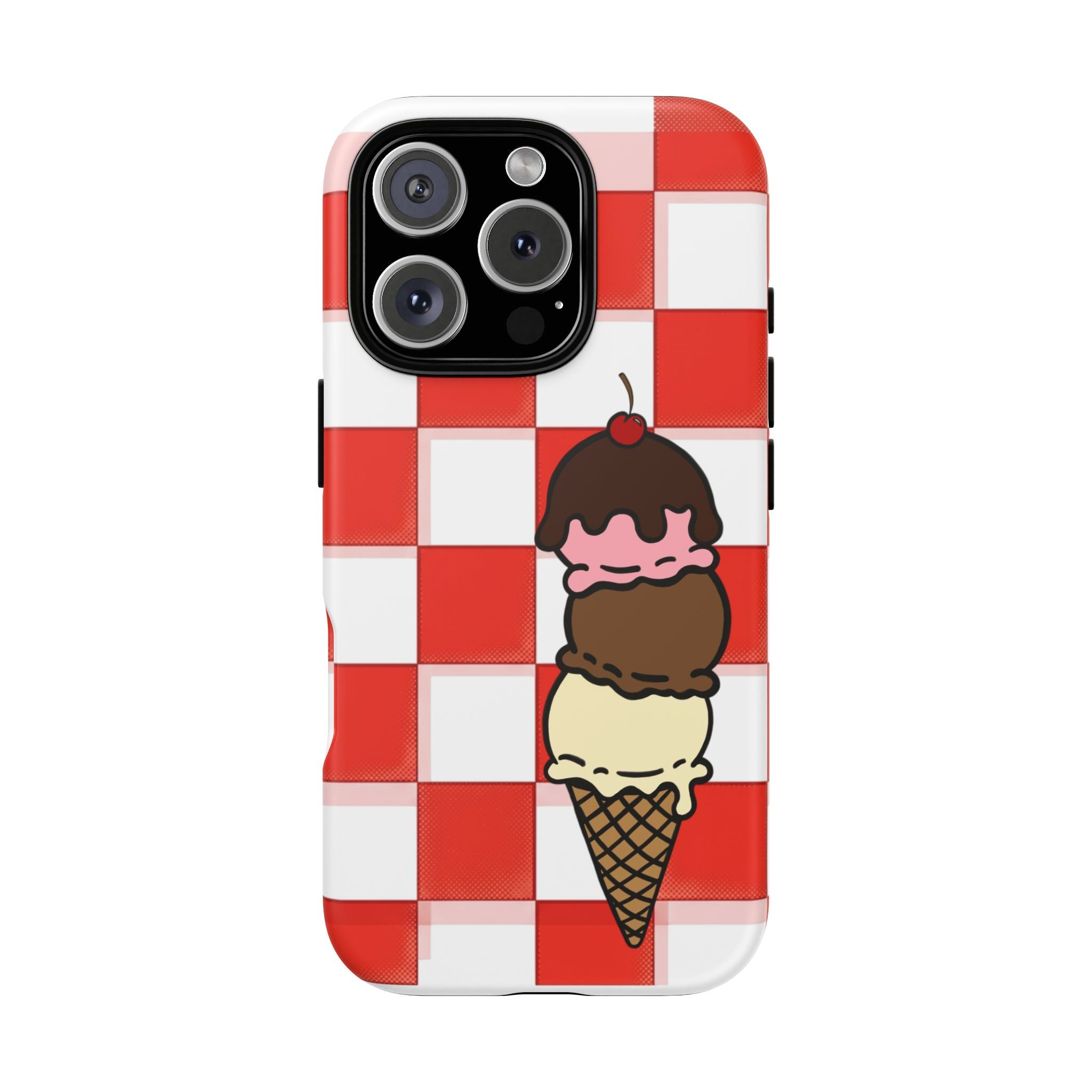 Neapolitan Ice Cream Picnic iPhone Case — 'Tough Cases' Design