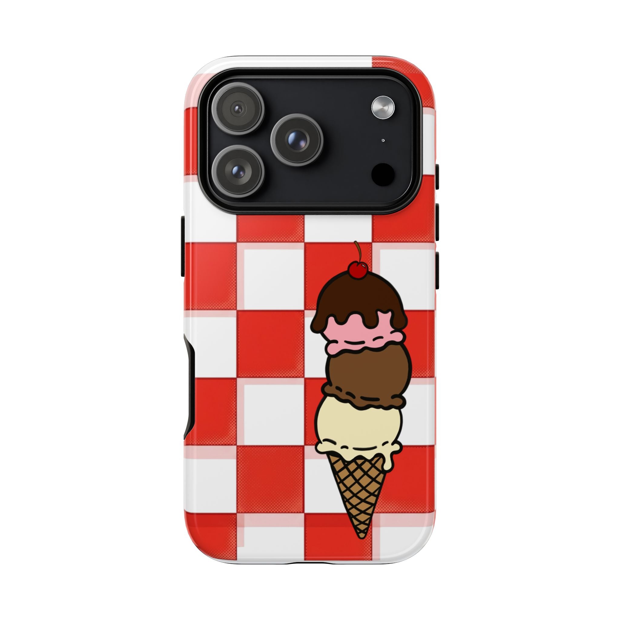 Neapolitan Ice Cream Picnic iPhone Case — 'Tough Cases' Design