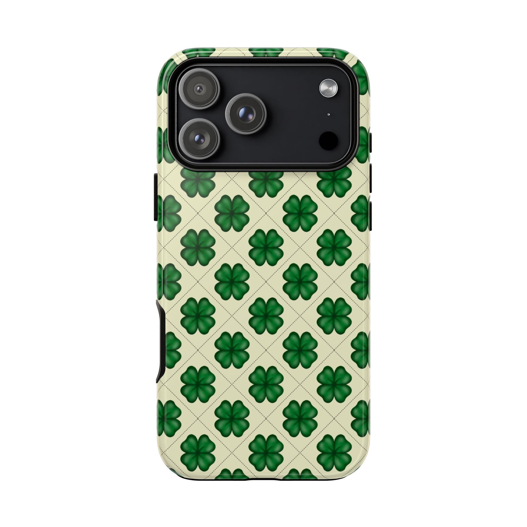 St. Patrick’s Shamrock Tough Phone Case — Green Clover Pattern