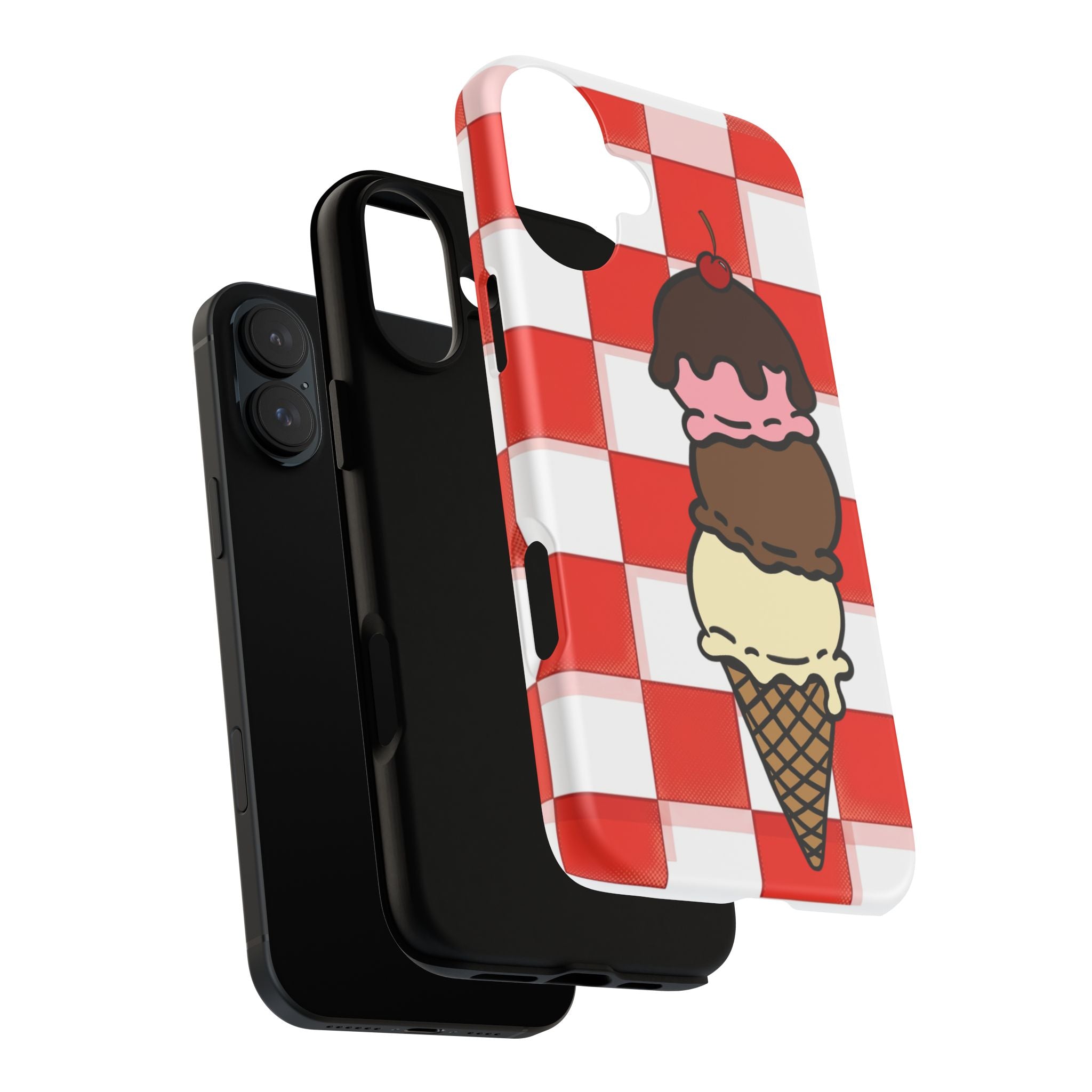 Neapolitan Ice Cream Picnic iPhone Case — 'Tough Cases' Design