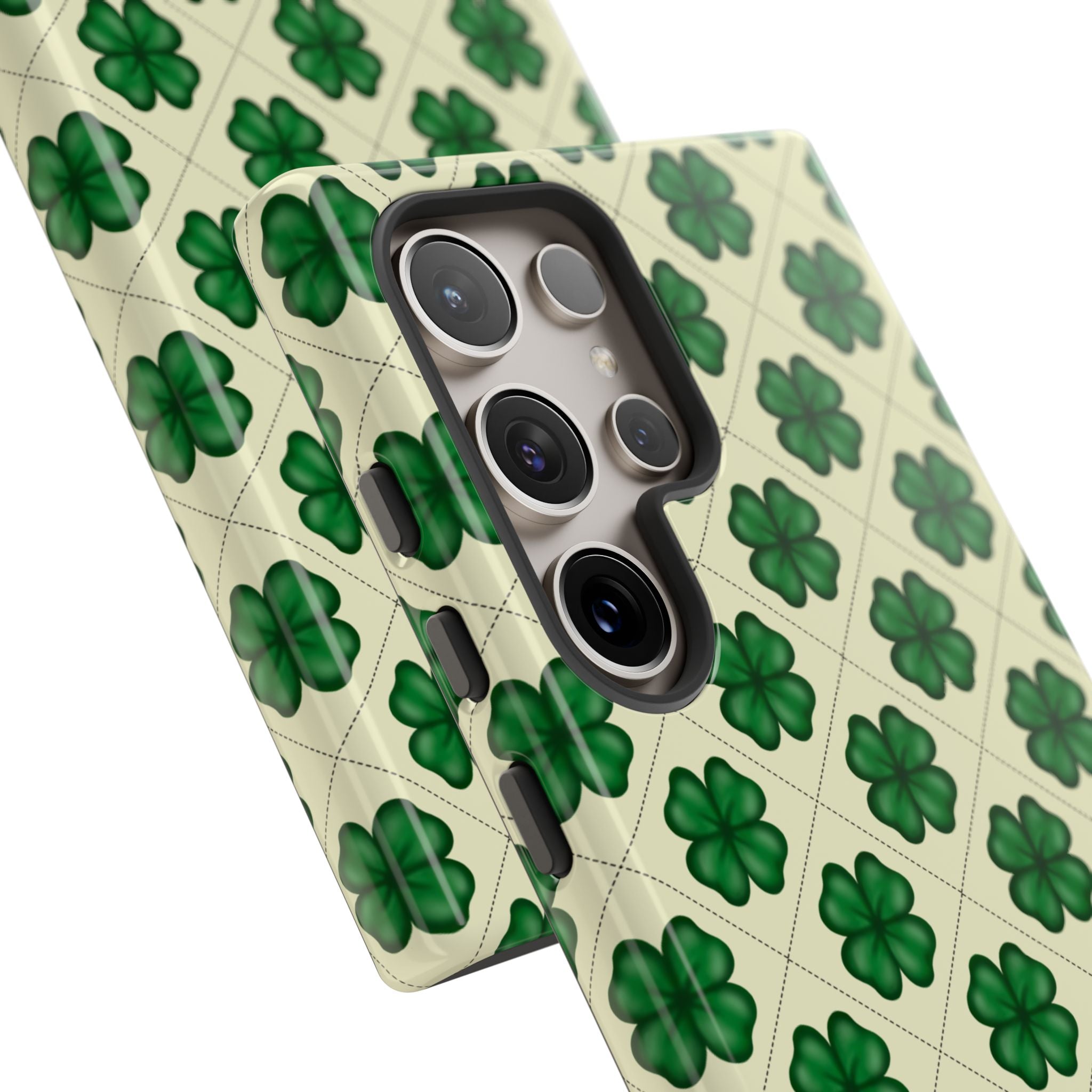 St. Patrick’s Shamrock Tough Phone Case — Green Clover Pattern