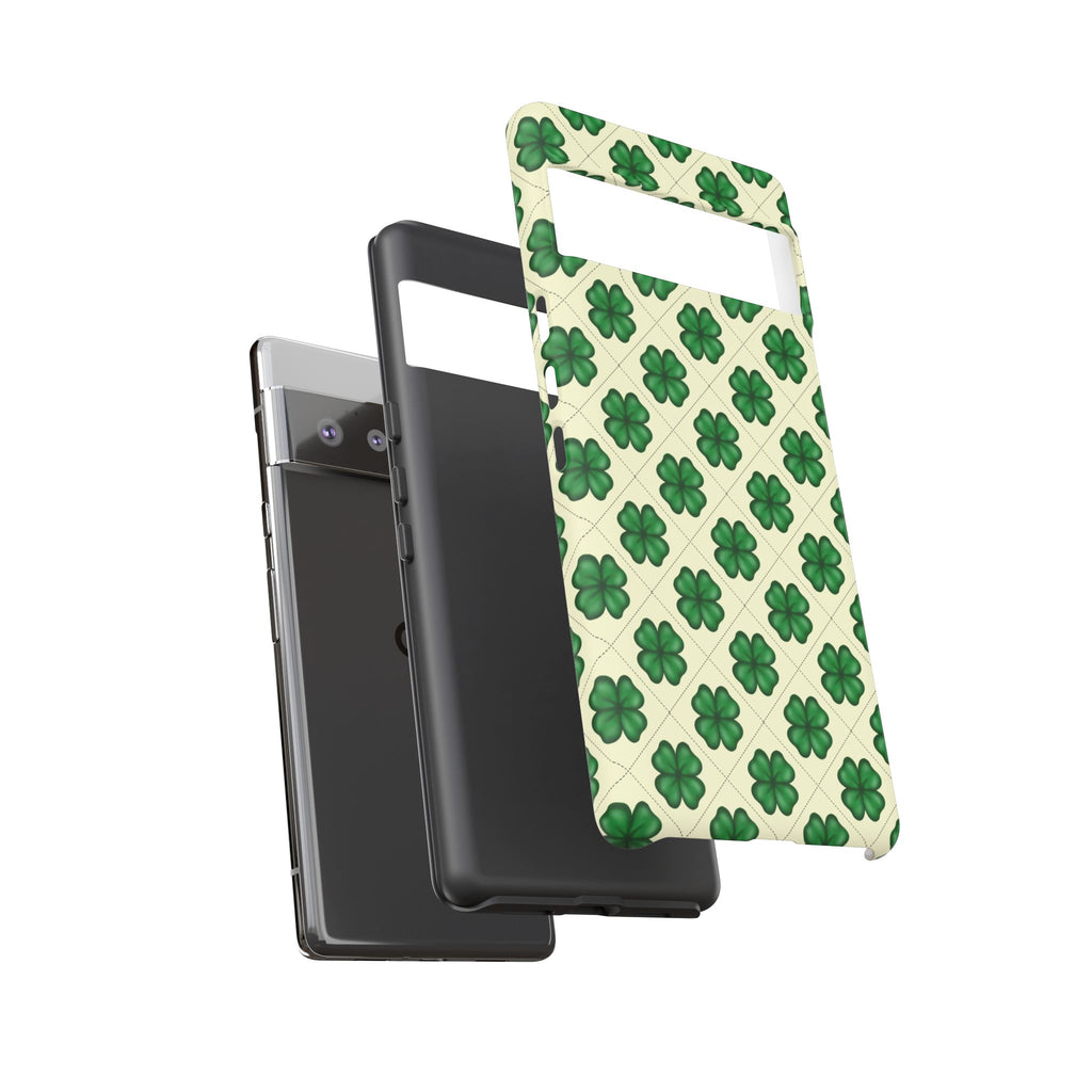 St. Patrick’s Shamrock Tough Phone Case — Green Clover Pattern