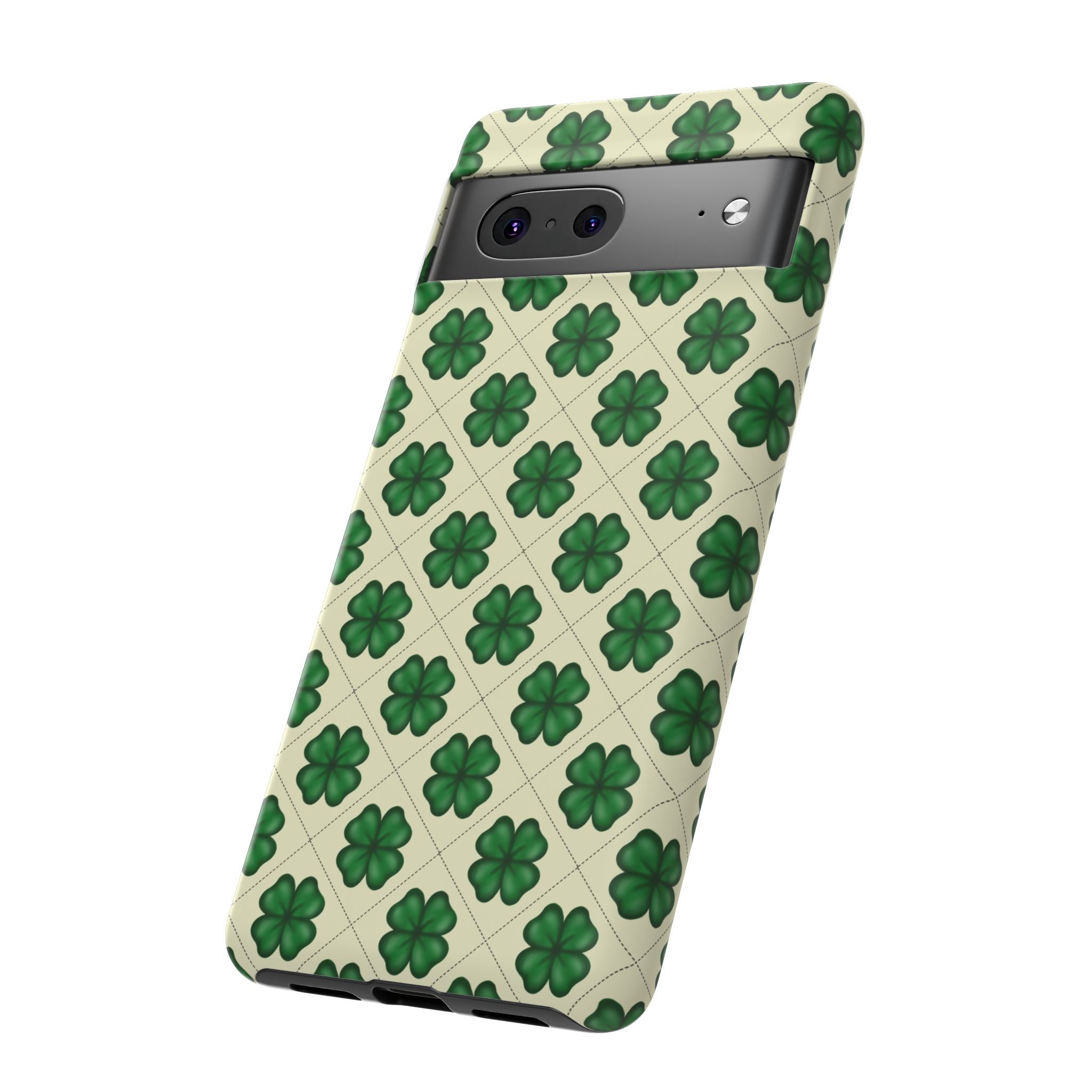 St. Patrick’s Shamrock Tough Phone Case — Green Clover Pattern