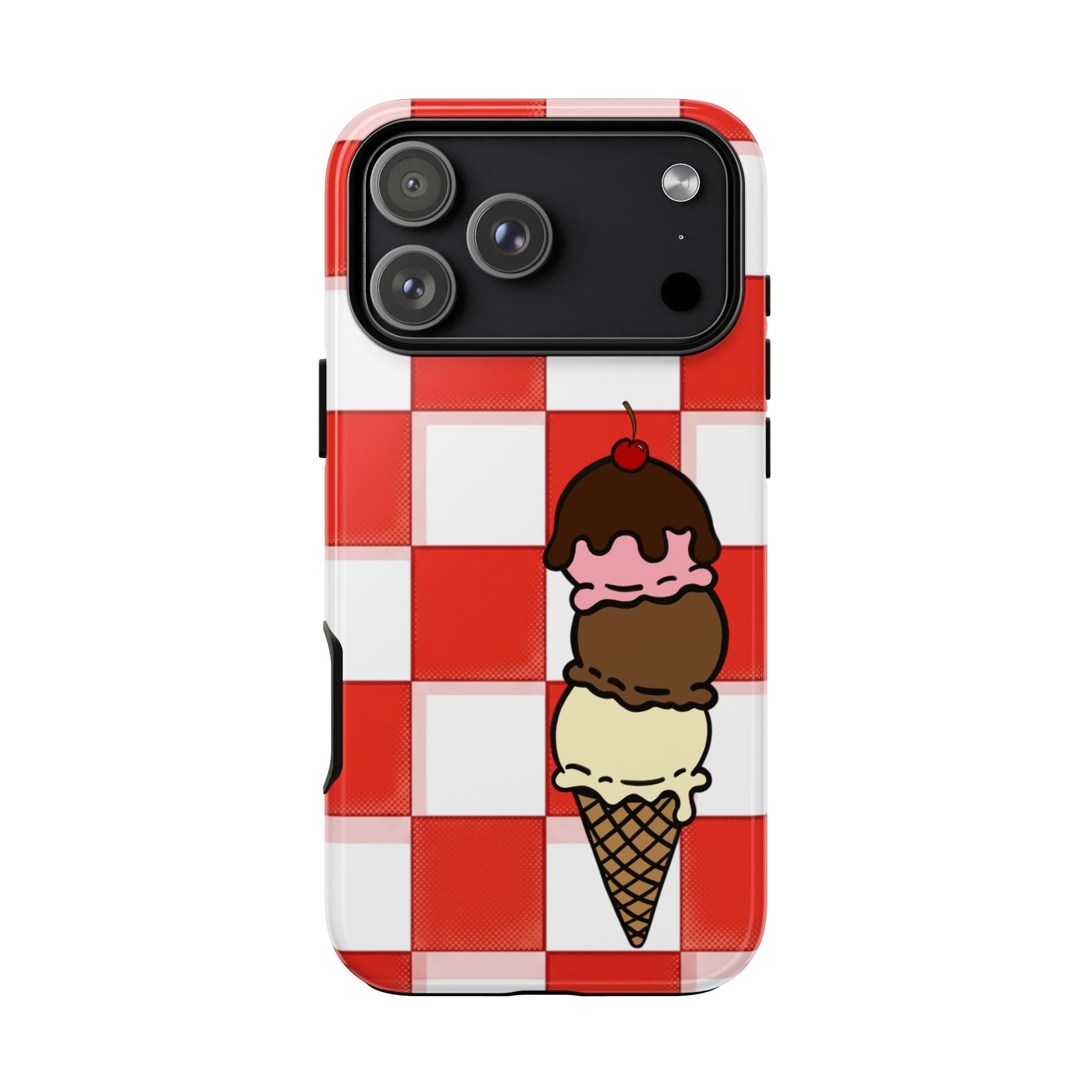 Neapolitan Ice Cream Picnic iPhone Case — 'Tough Cases' Design