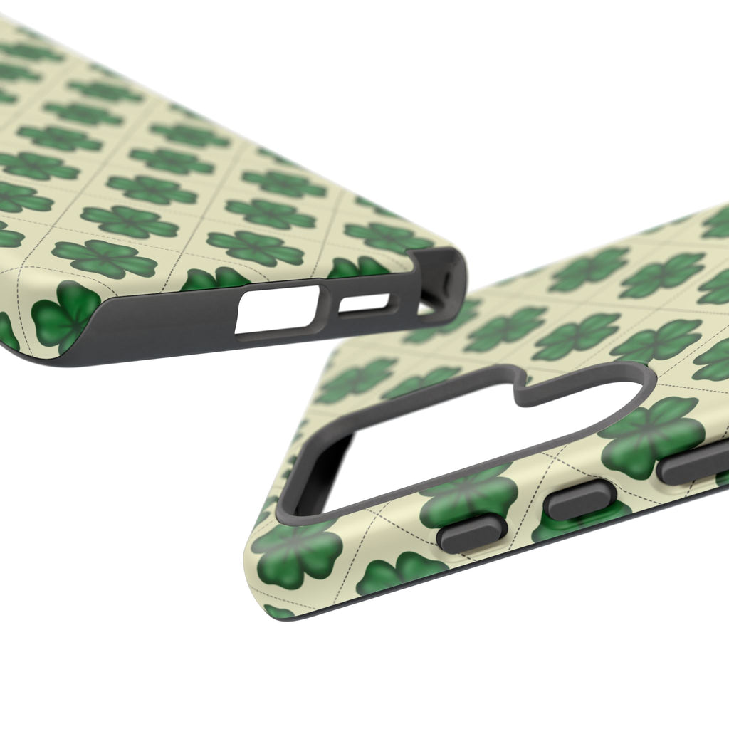 St. Patrick’s Shamrock Tough Phone Case — Green Clover Pattern
