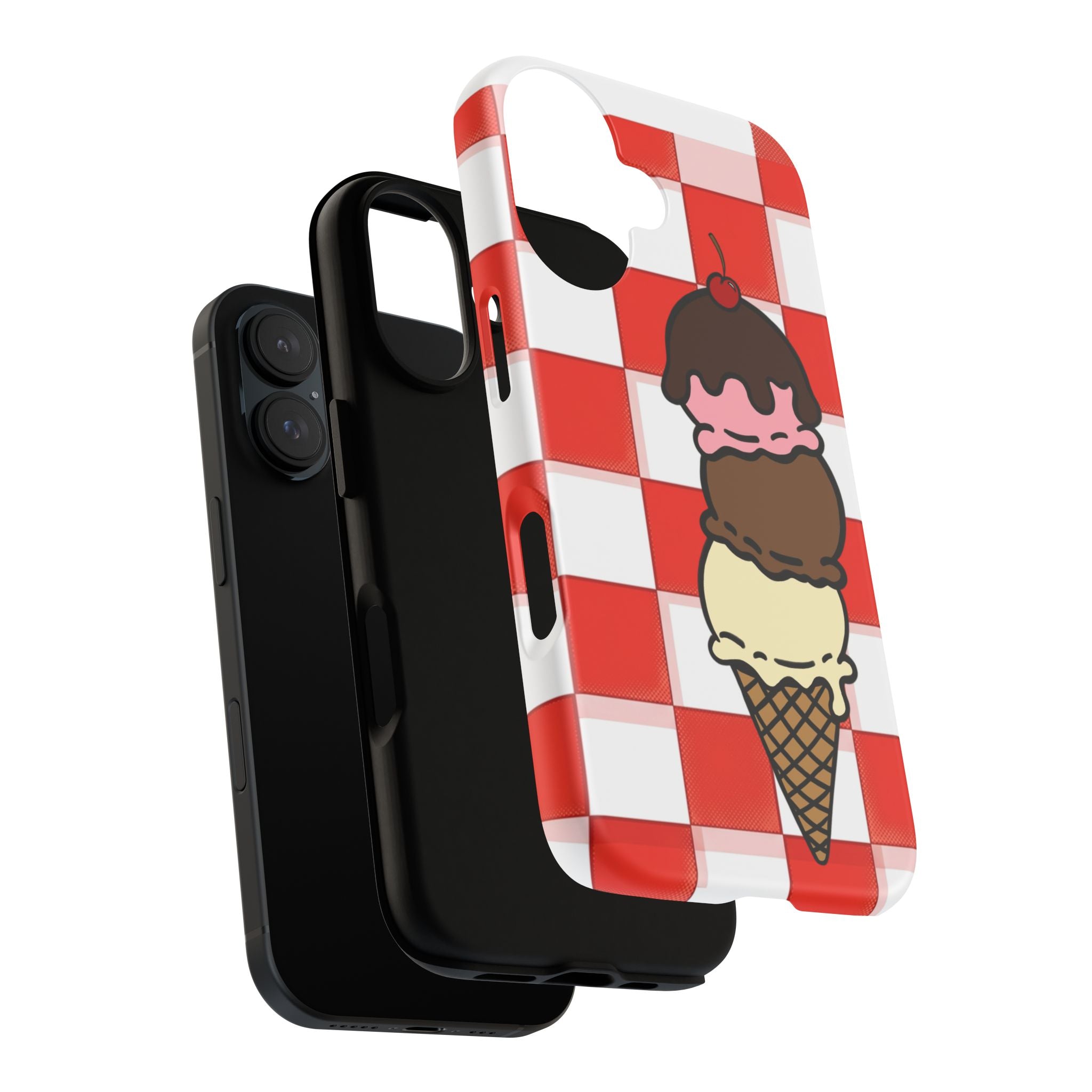 Neapolitan Ice Cream Picnic iPhone Case — 'Tough Cases' Design