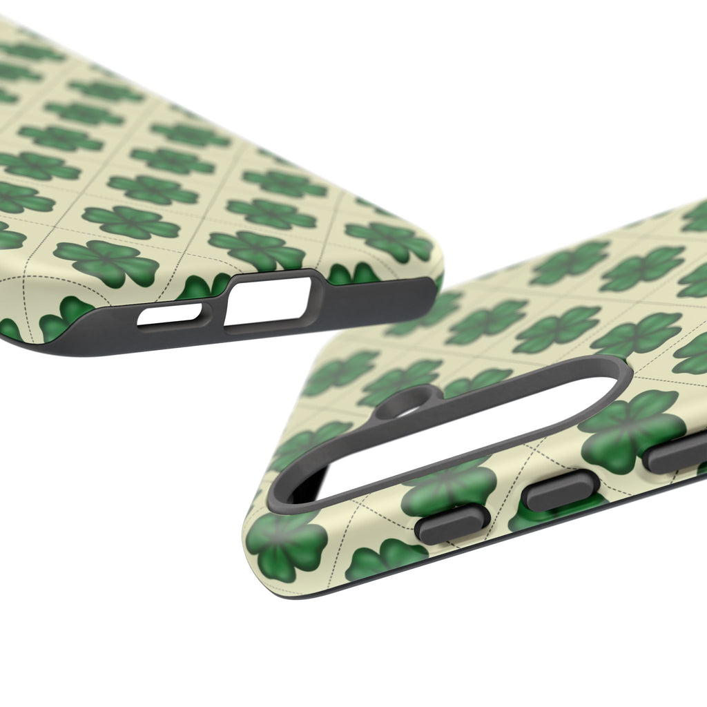 St. Patrick’s Shamrock Tough Phone Case — Green Clover Pattern