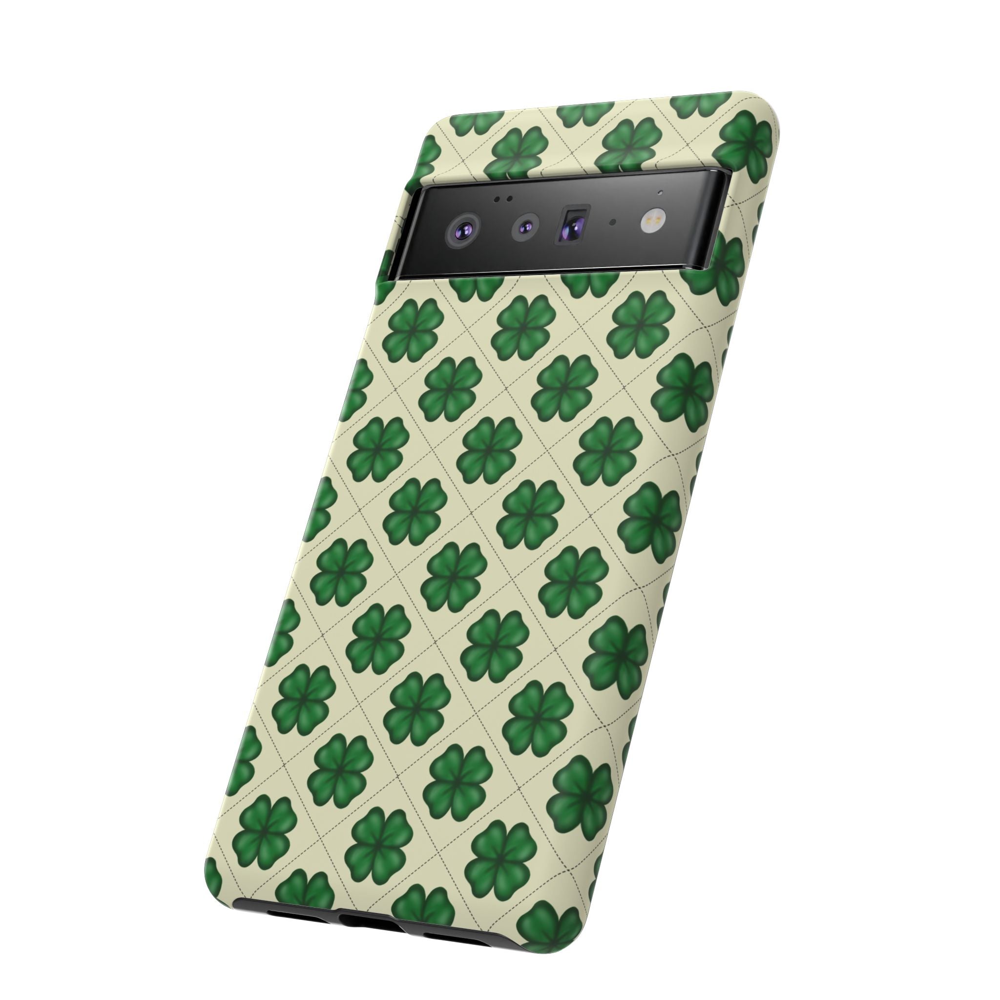 St. Patrick’s Shamrock Tough Phone Case — Green Clover Pattern