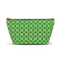 Green Geometric Accessory Pouch — T‑Bottom Makeup Bag