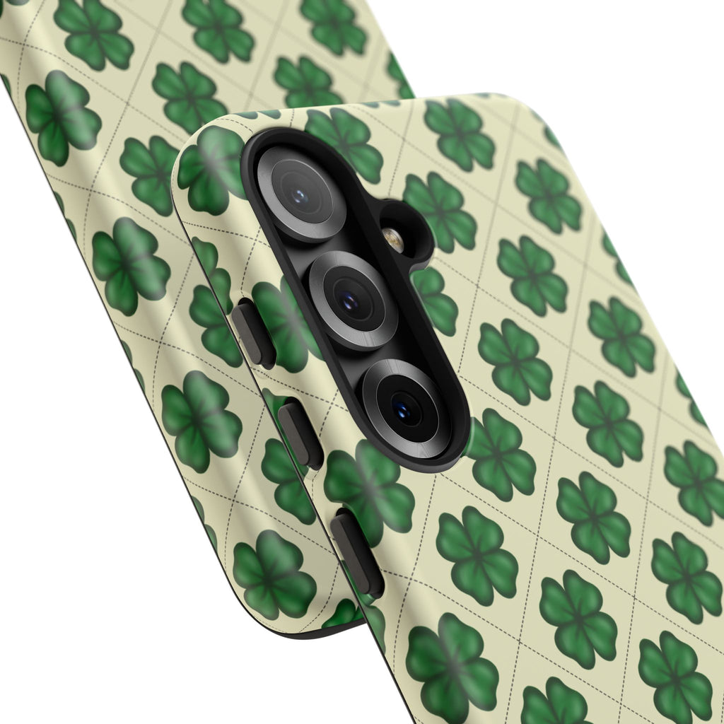 St. Patrick’s Shamrock Tough Phone Case — Green Clover Pattern