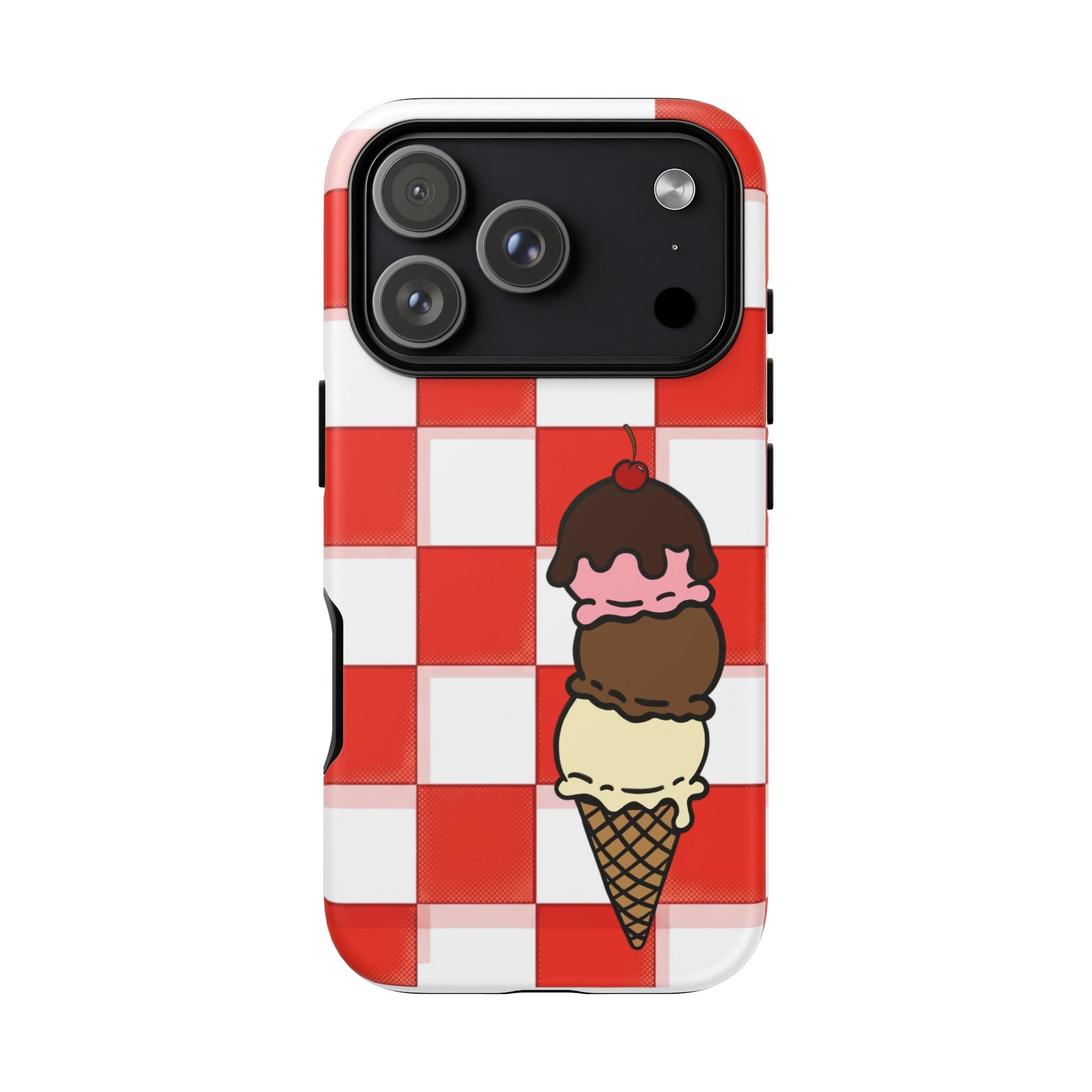 Neapolitan Ice Cream Picnic iPhone Case — 'Tough Cases' Design