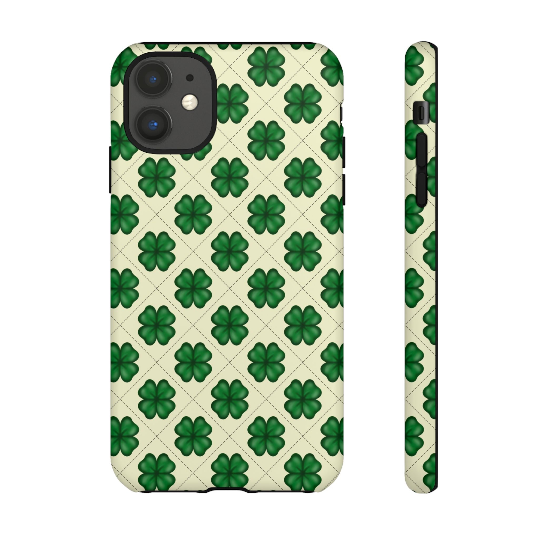 St. Patrick’s Shamrock Tough Phone Case — Green Clover Pattern