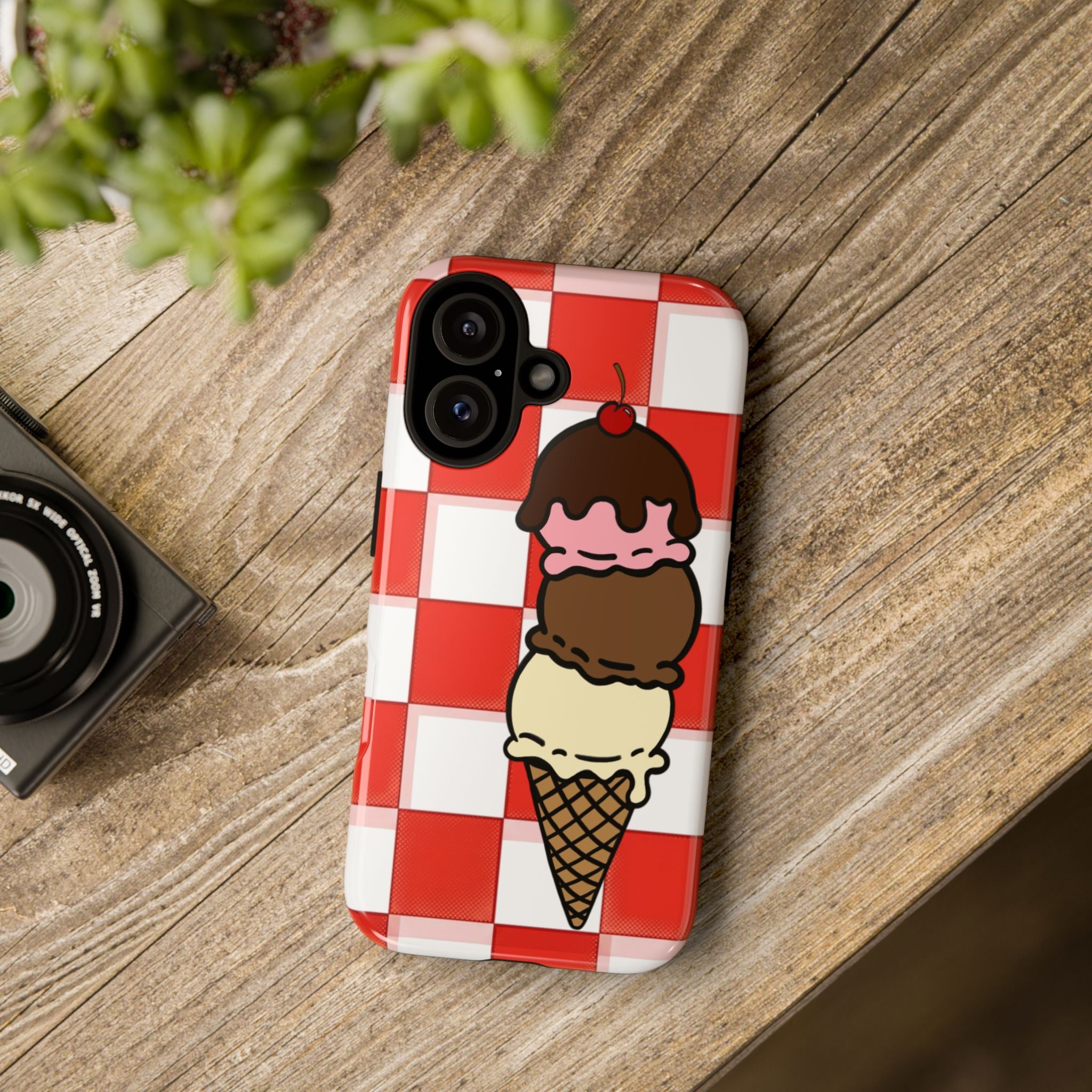 Neapolitan Ice Cream Picnic iPhone Case — 'Tough Cases' Design