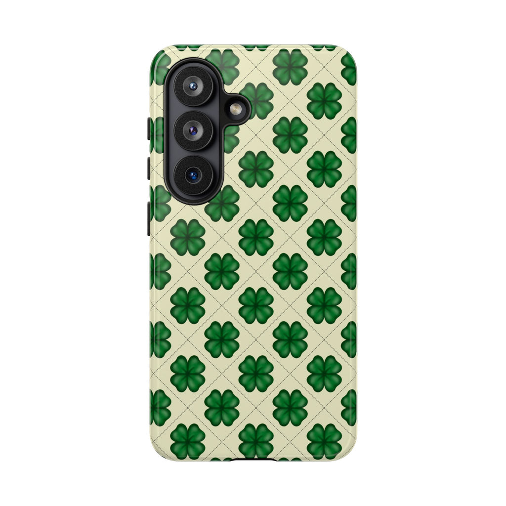 St. Patrick’s Shamrock Tough Phone Case — Green Clover Pattern