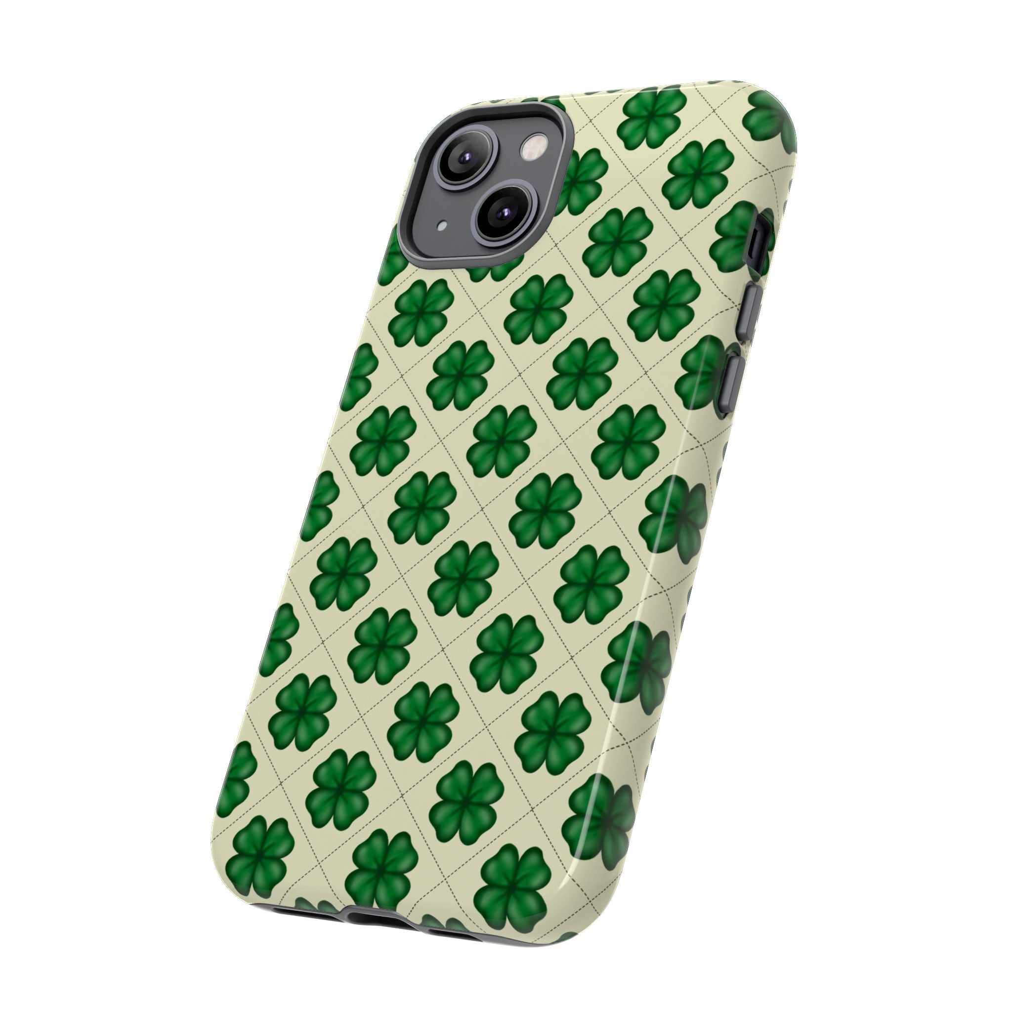 St. Patrick’s Shamrock Tough Phone Case — Green Clover Pattern