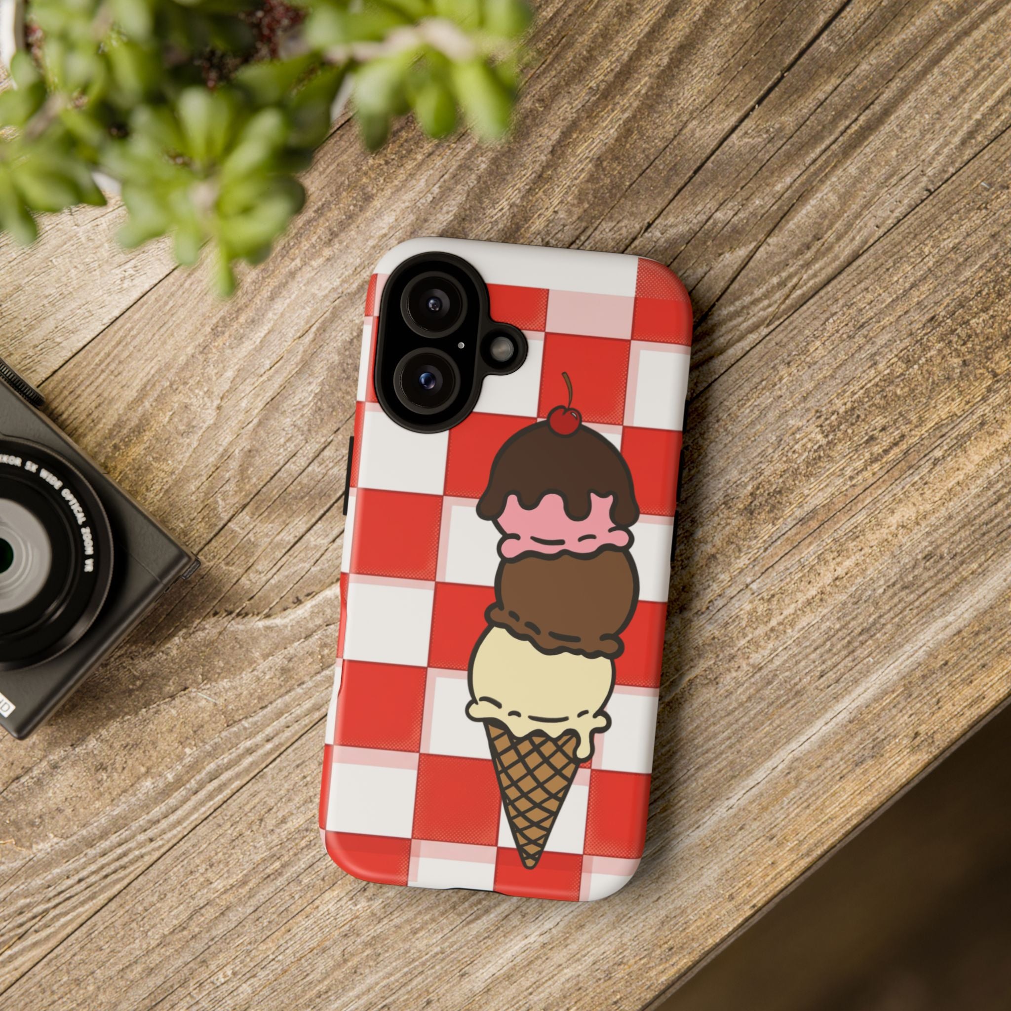Neapolitan Ice Cream Picnic iPhone Case — 'Tough Cases' Design