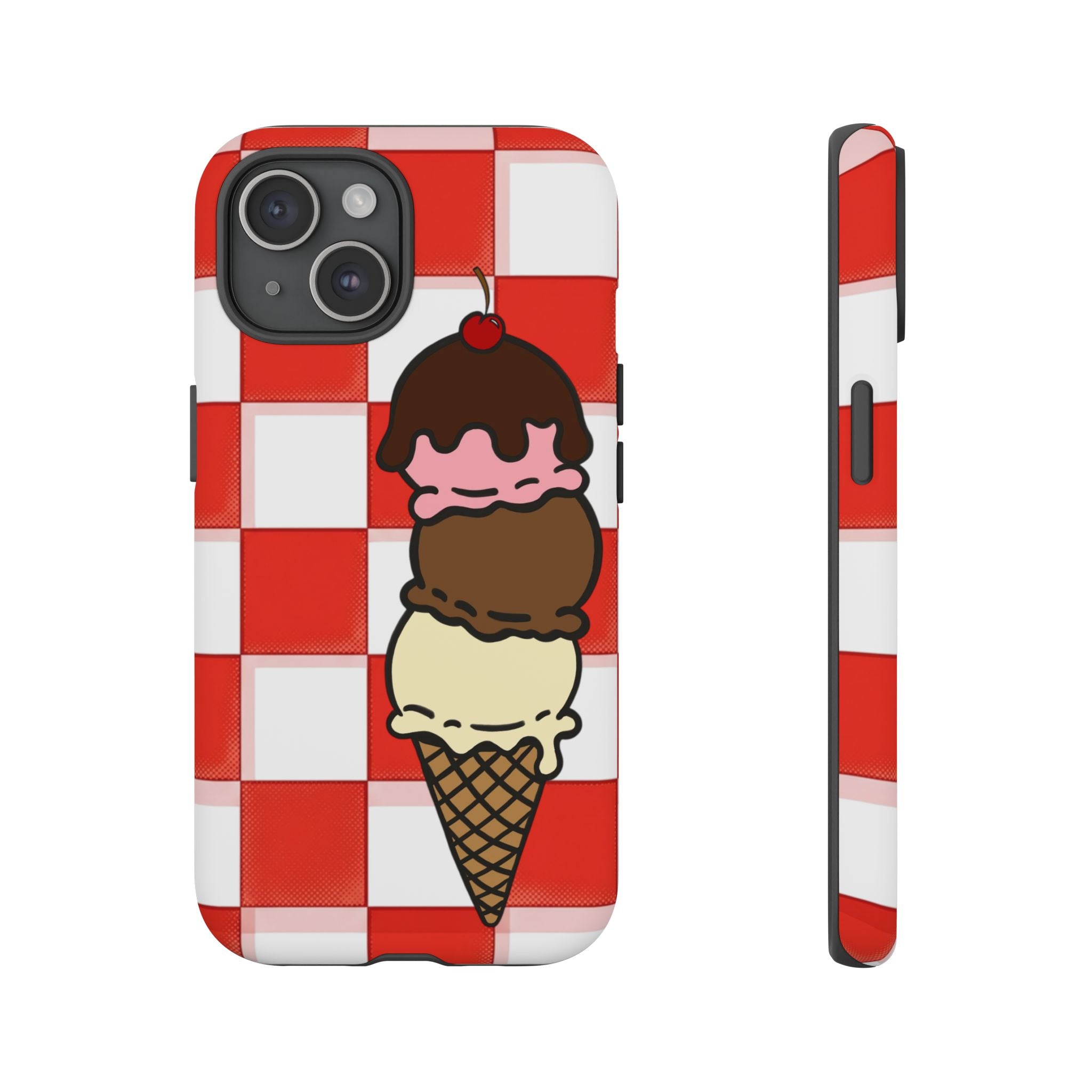 Neapolitan Ice Cream Picnic iPhone Case — 'Tough Cases' Design