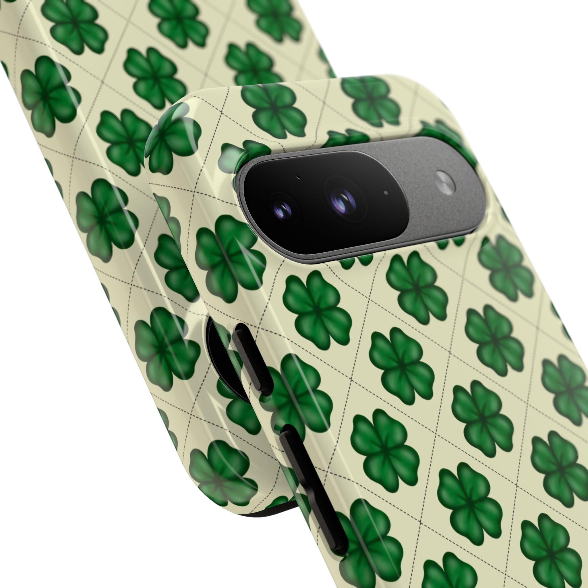St. Patrick’s Shamrock Tough Phone Case — Green Clover Pattern