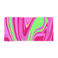 Beach Towel — Retro Pink & Lime Swirl Pattern