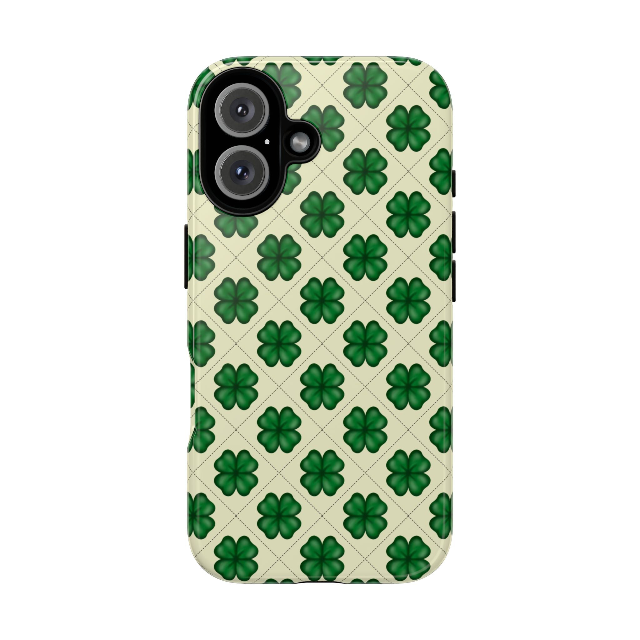 St. Patrick’s Shamrock Tough Phone Case — Green Clover Pattern