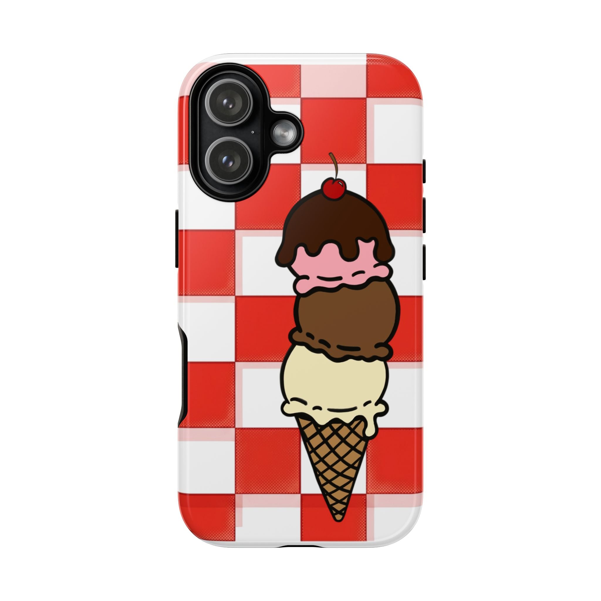 Neapolitan Ice Cream Picnic iPhone Case — 'Tough Cases' Design