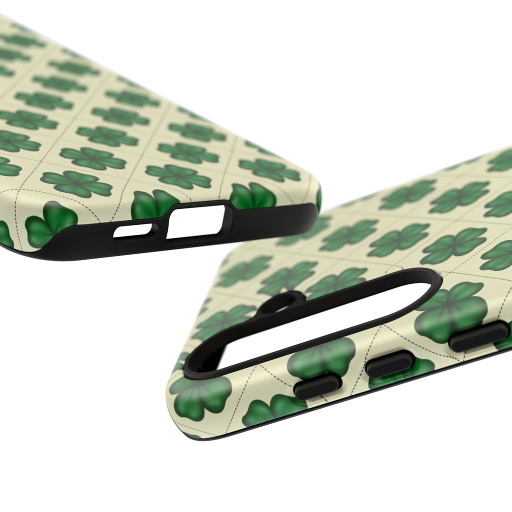 St. Patrick’s Shamrock Tough Phone Case — Green Clover Pattern
