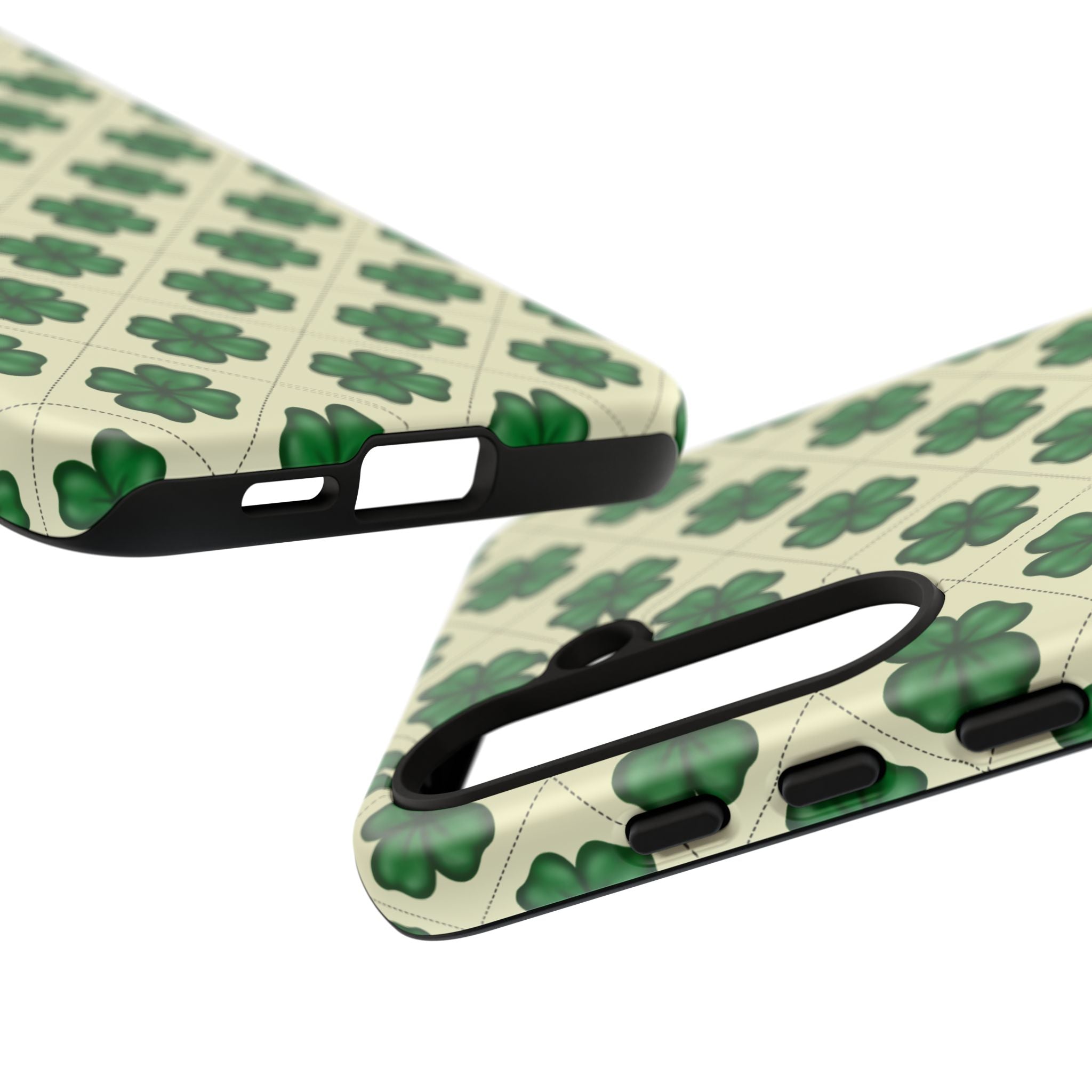 St. Patrick’s Shamrock Tough Phone Case — Green Clover Pattern
