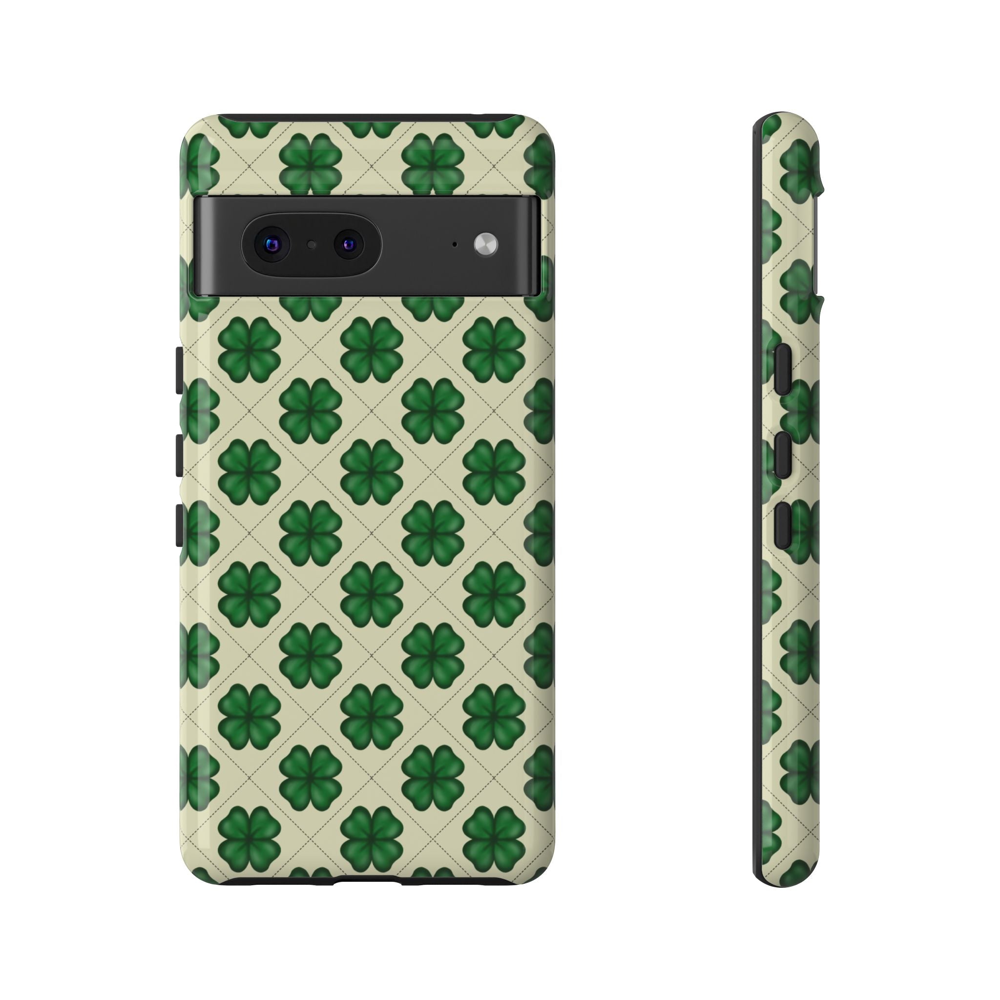 St. Patrick’s Shamrock Tough Phone Case — Green Clover Pattern